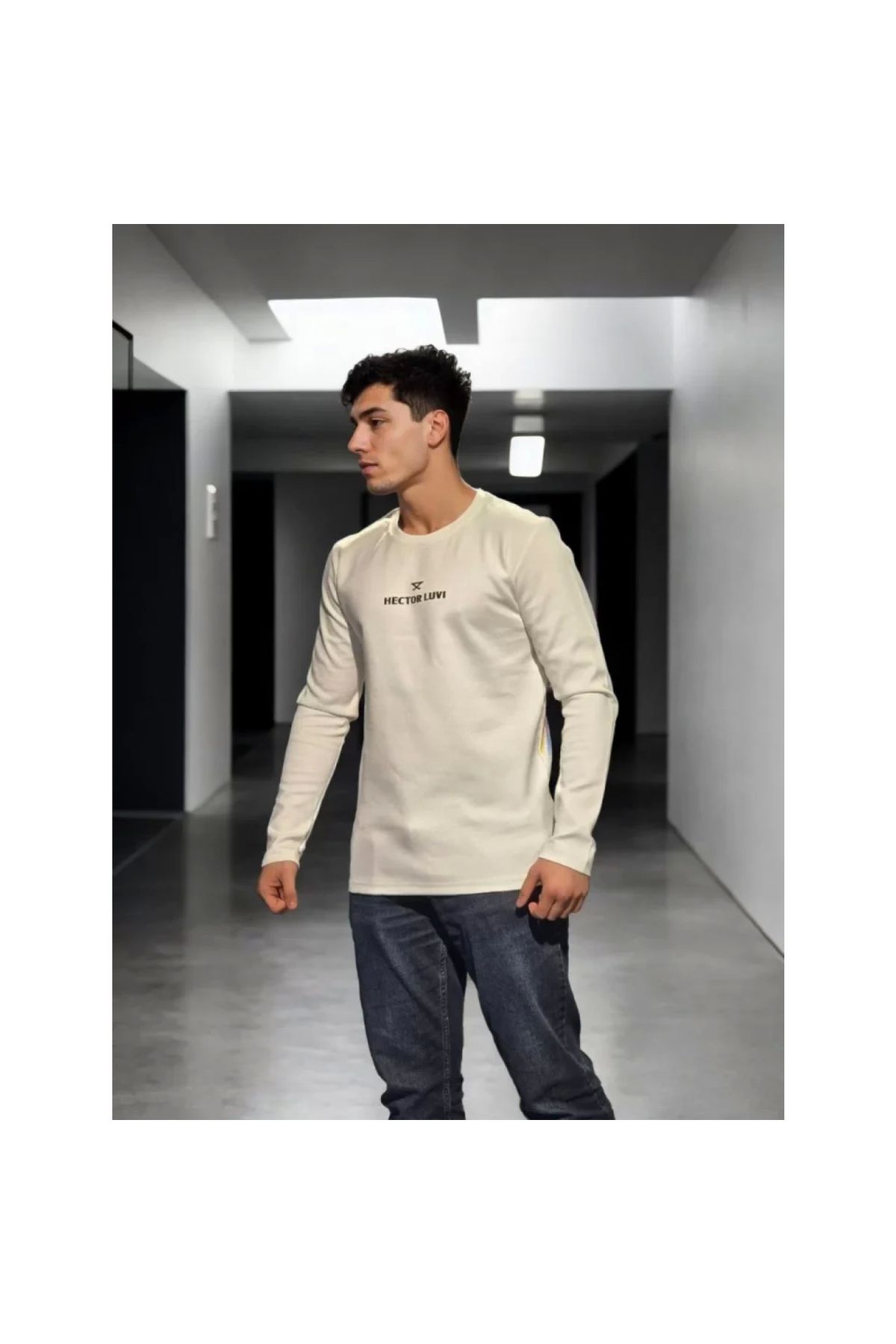 Marsilyan Unisex Bisiklet Yaka Uzun Kollu TShirt