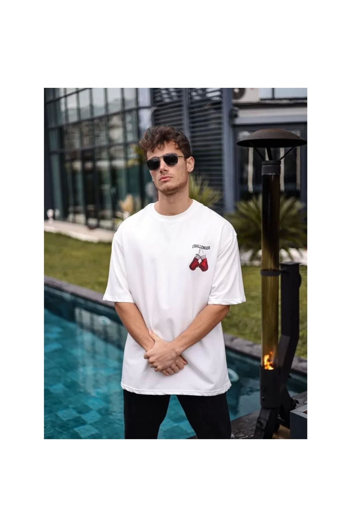 Marsilyan Unisex Bisiklet Yaka Baskılı Oversize TShirt