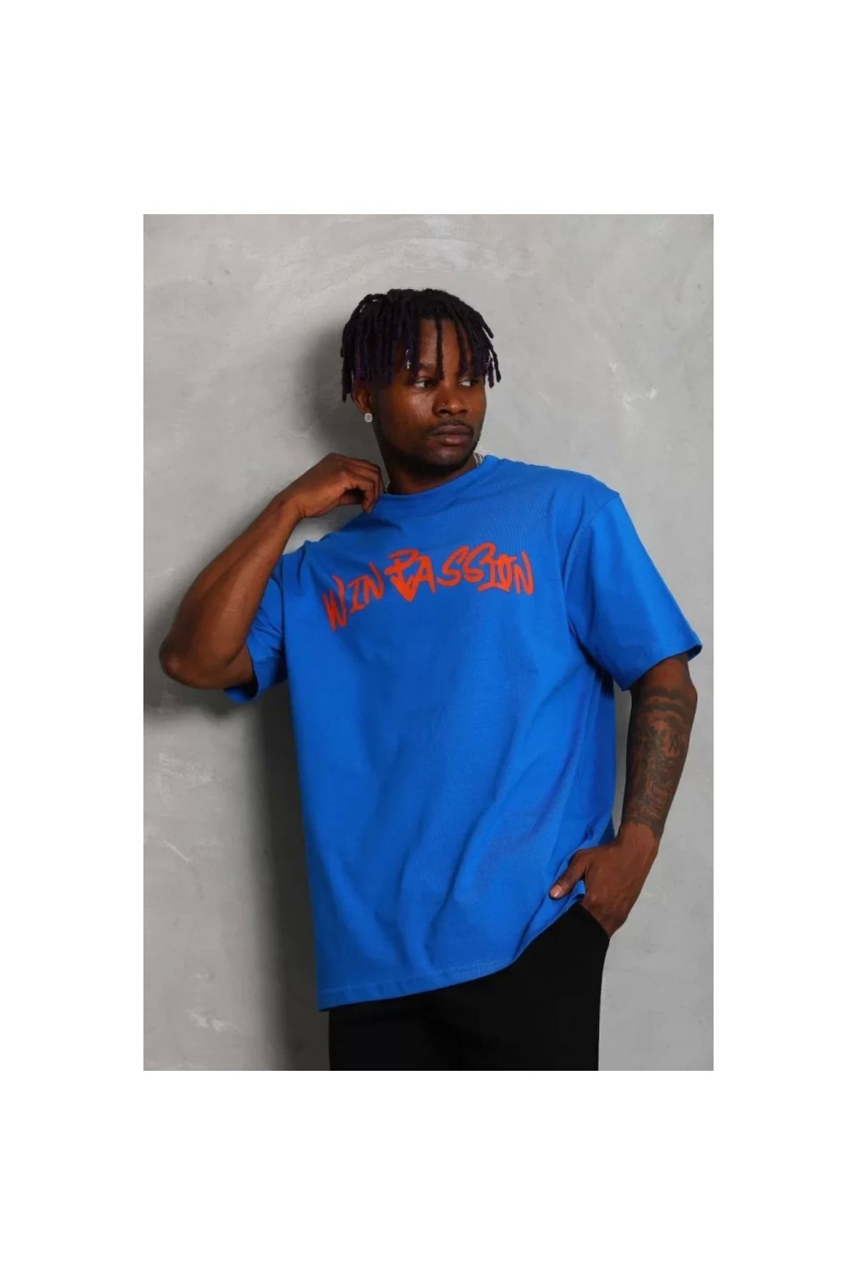 Narnuga Unisex Oversize Baskılı Bisiklet Yaka TShirt