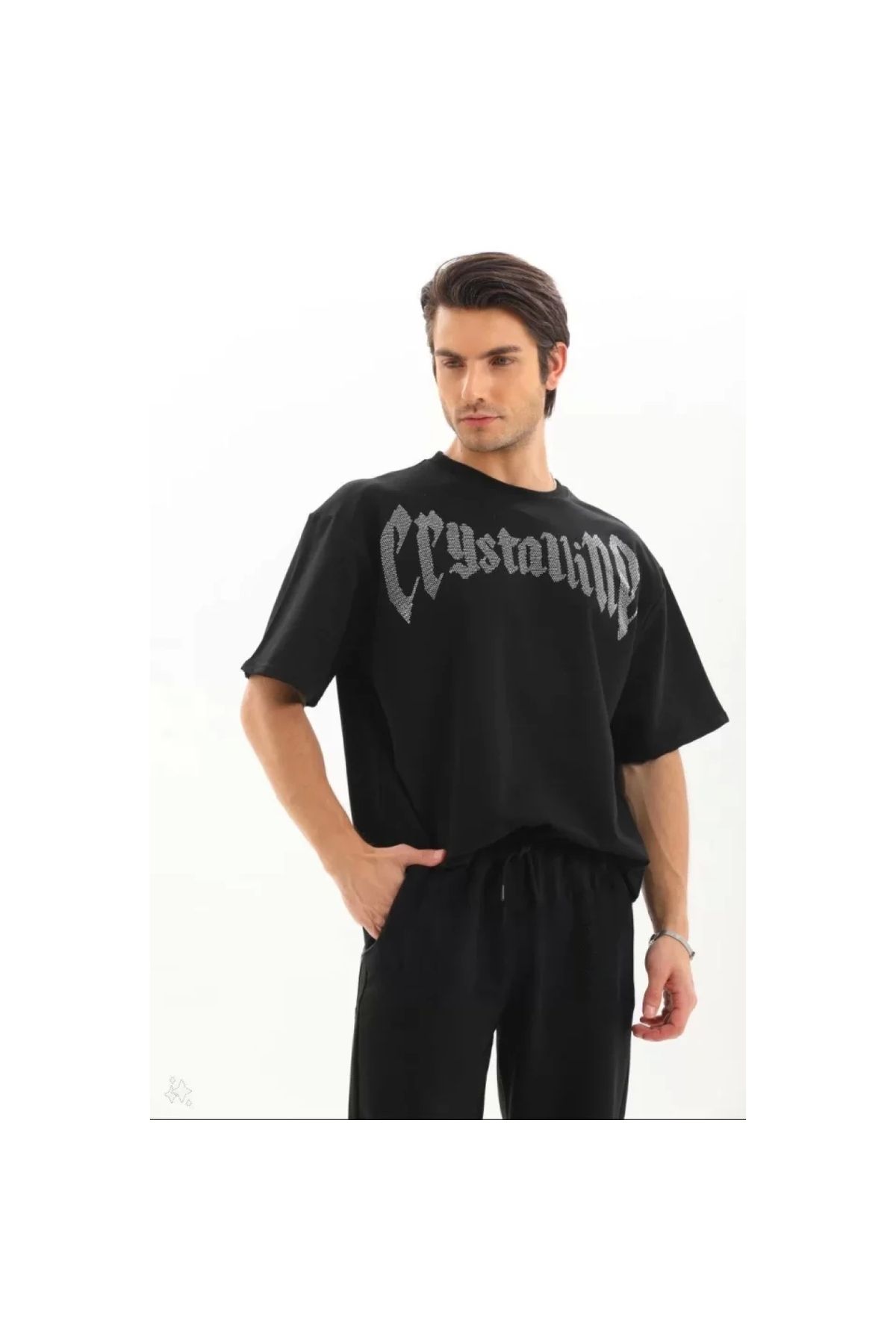 Narnuga Unisex Oversize Taşlı TShirt