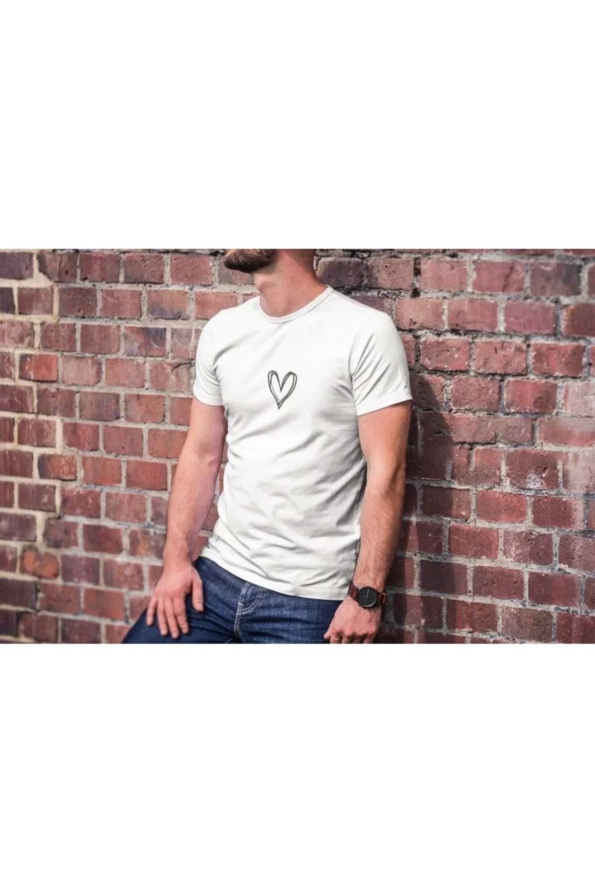 Narnuga Unisex Bisiklet Yaka Baskılı Oversize TShirt