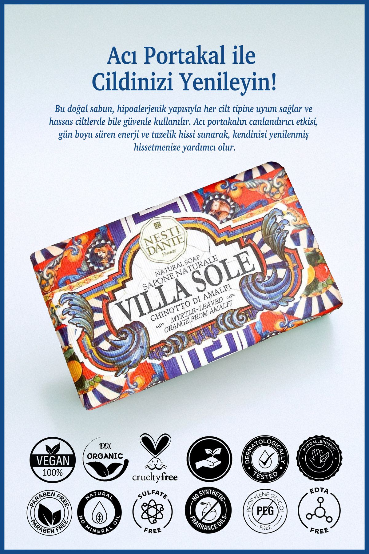 Nesti Dante-Villa Sole Chinotto Di Amalfi - 250g Soap, Revitalizing and Antioxidant 2