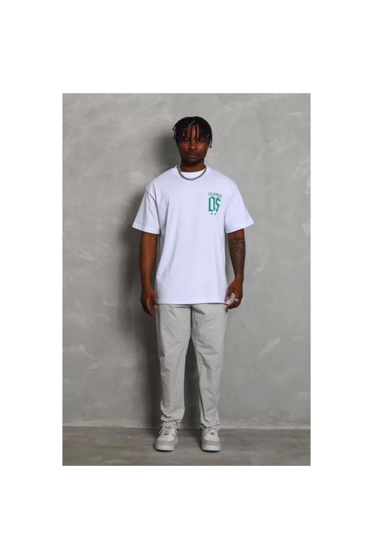 Narnuga Unisex Oversize Baskılı Bisiklet Yaka TShirt