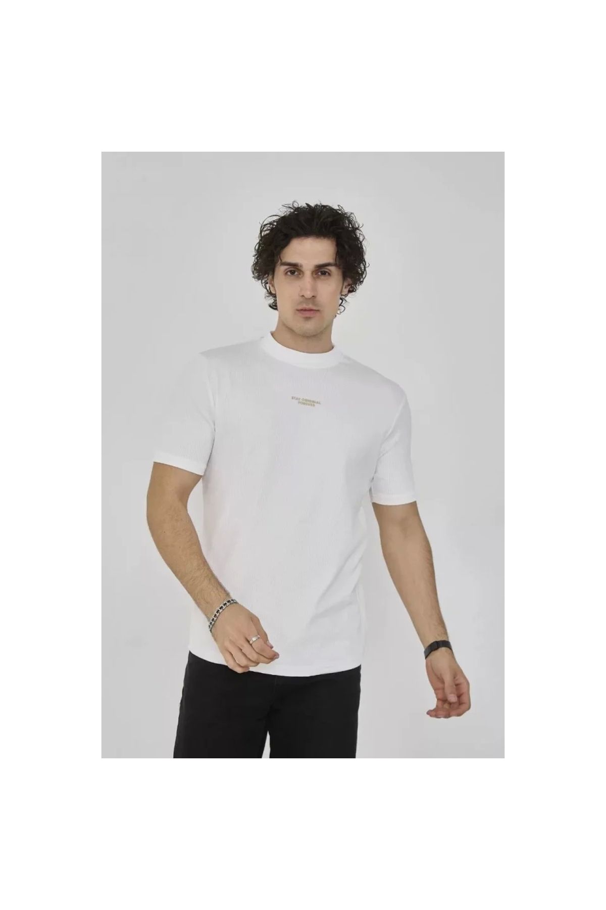 Narnuga Unisex Bisiklet Yaka Slim Fit TShirt