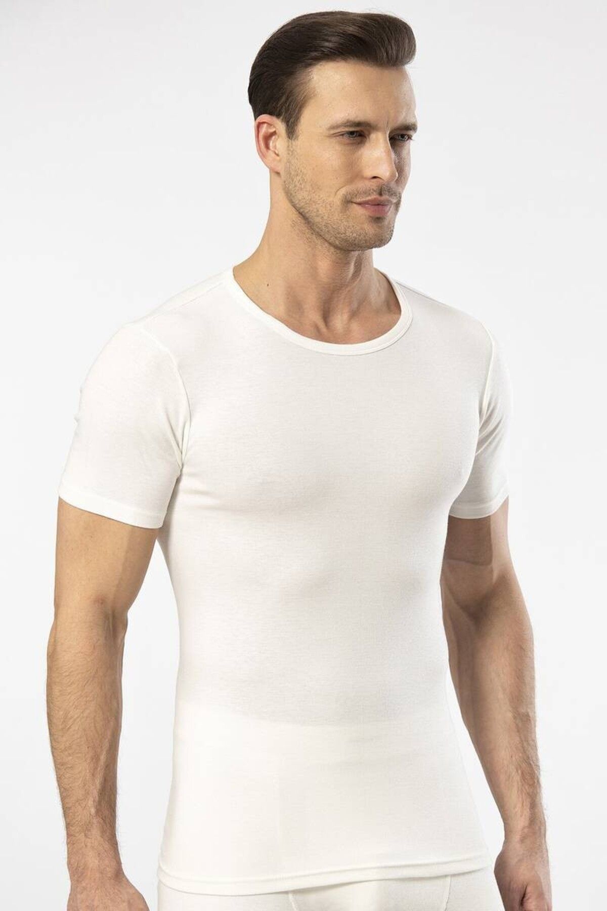 Cacharel-- Thermal Short Sleeve Crew Neck White T-shirt 6