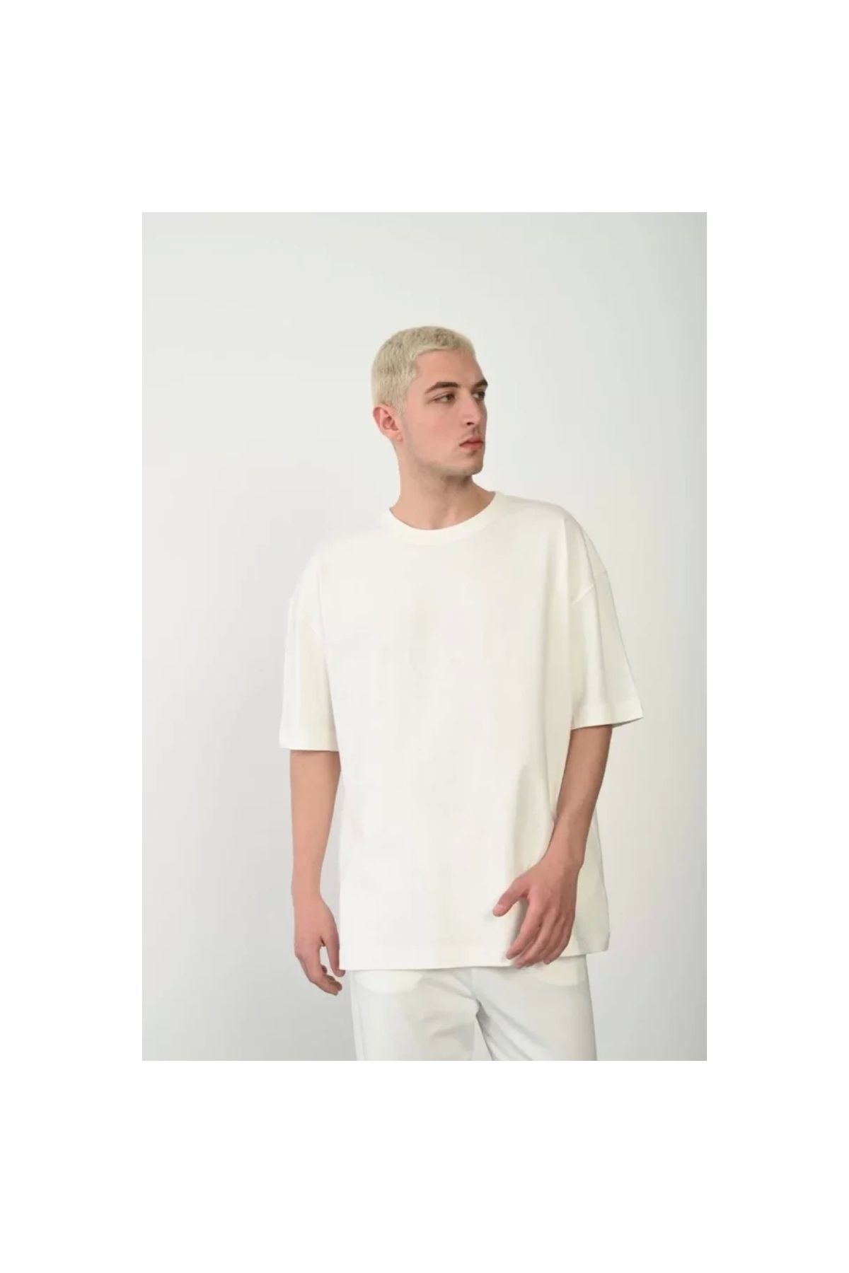 Narnuga Unisex Basic Bisiklet Yaka Oversize TShirt