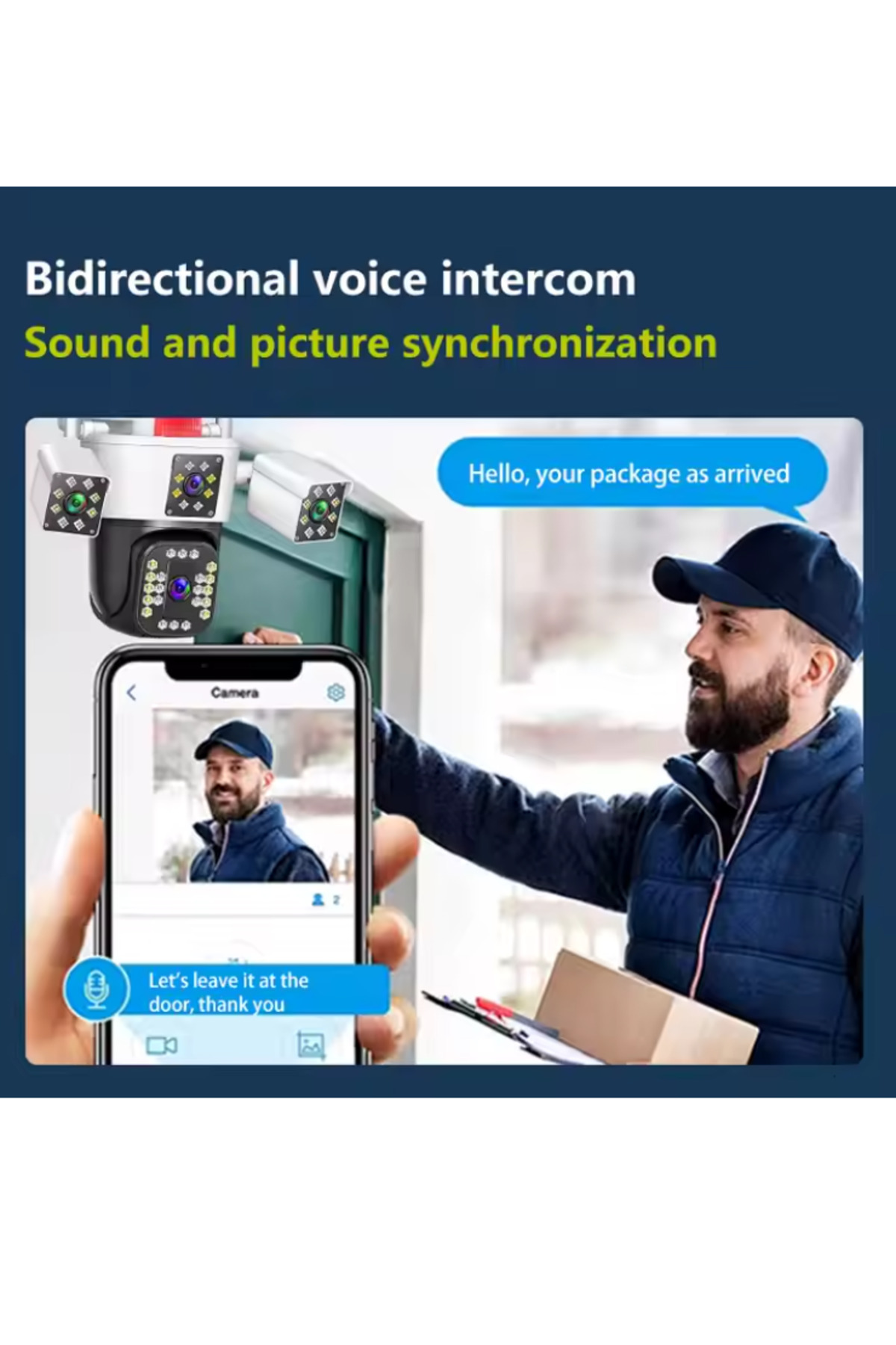qasul Wistino HD 3 Lensli Kablosuz Kameralar Wifi 360 Derece Her Yönlü Ev Koruma Wifi Güvenlik Kamerası fotoğrafı 3 (önizleme)