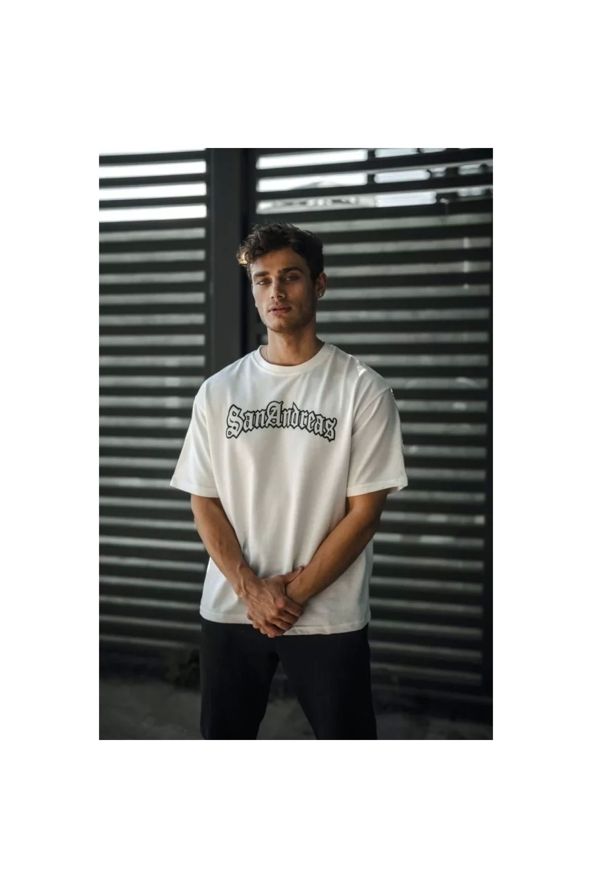 Narnuga Unisex Bisiklet Yaka Baskılı Oversize TShirt