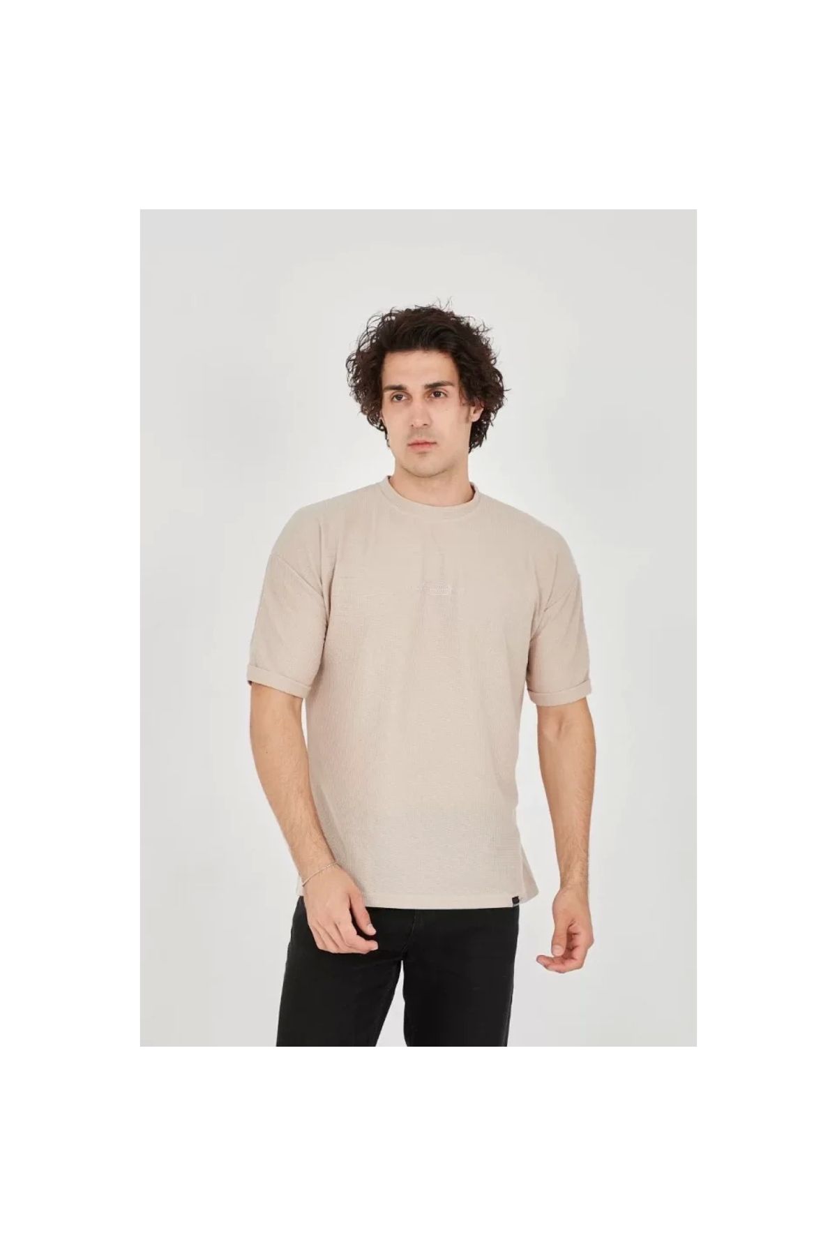 Narnuga Unisex Jakar Kumaş Rahat Kol TShirt