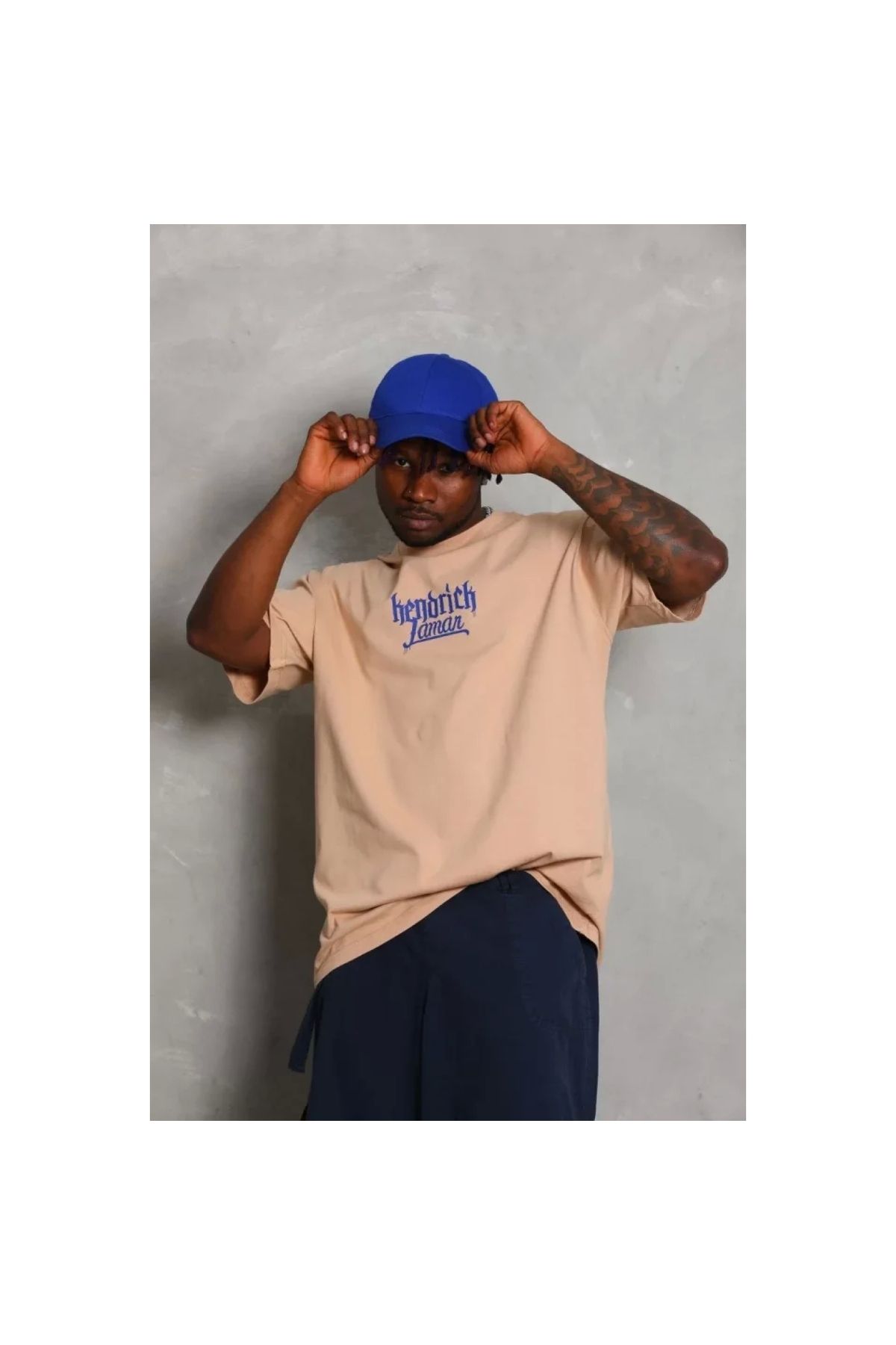 Narnuga Unisex Oversize Baskılı Bisiklet Yaka TShirt