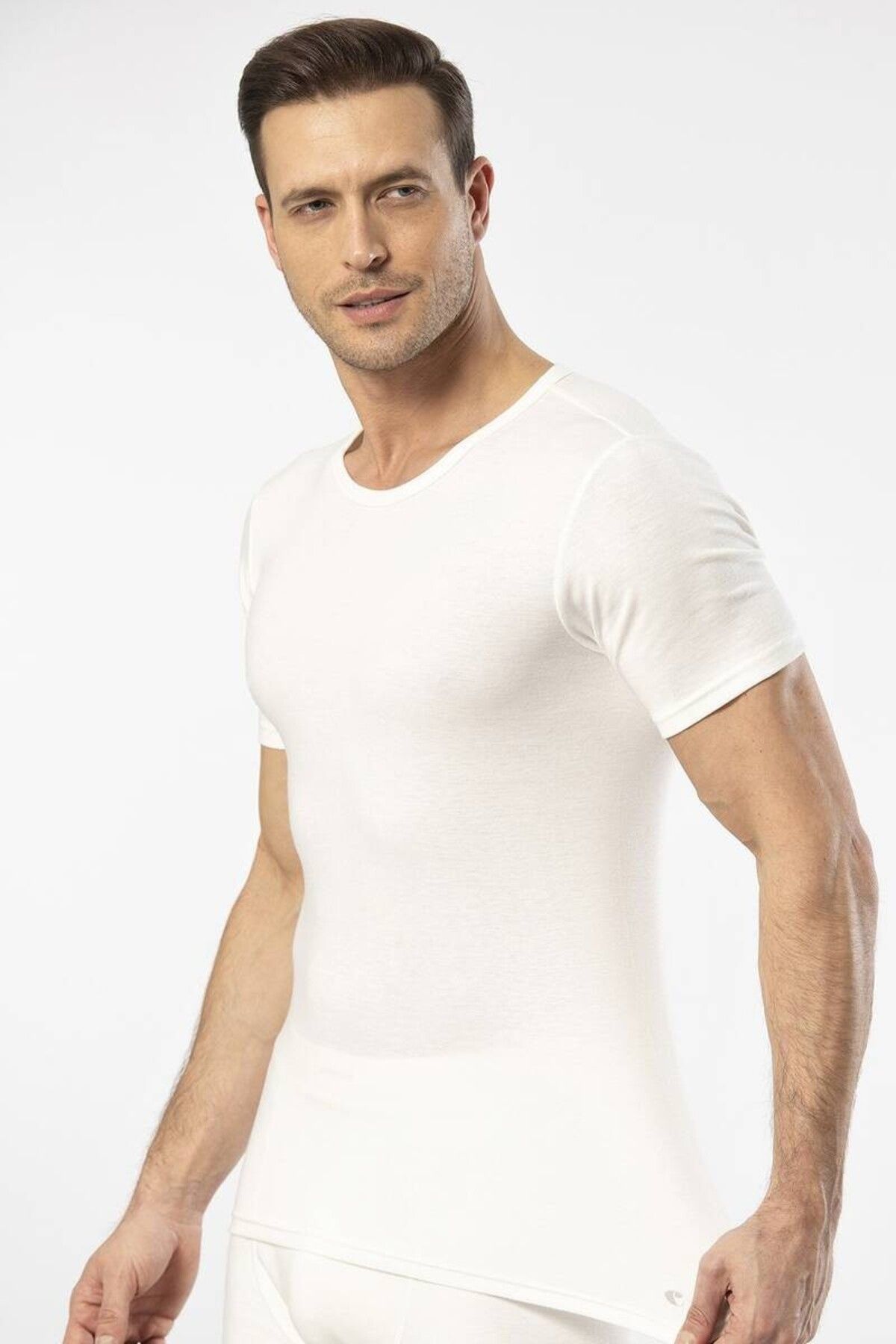 Cacharel-- Thermal Short Sleeve Crew Neck White T-shirt 2