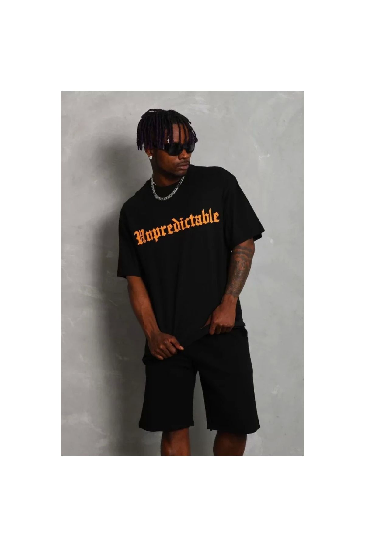 Narnuga Unisex Oversize Baskılı Bisiklet Yaka TShirt