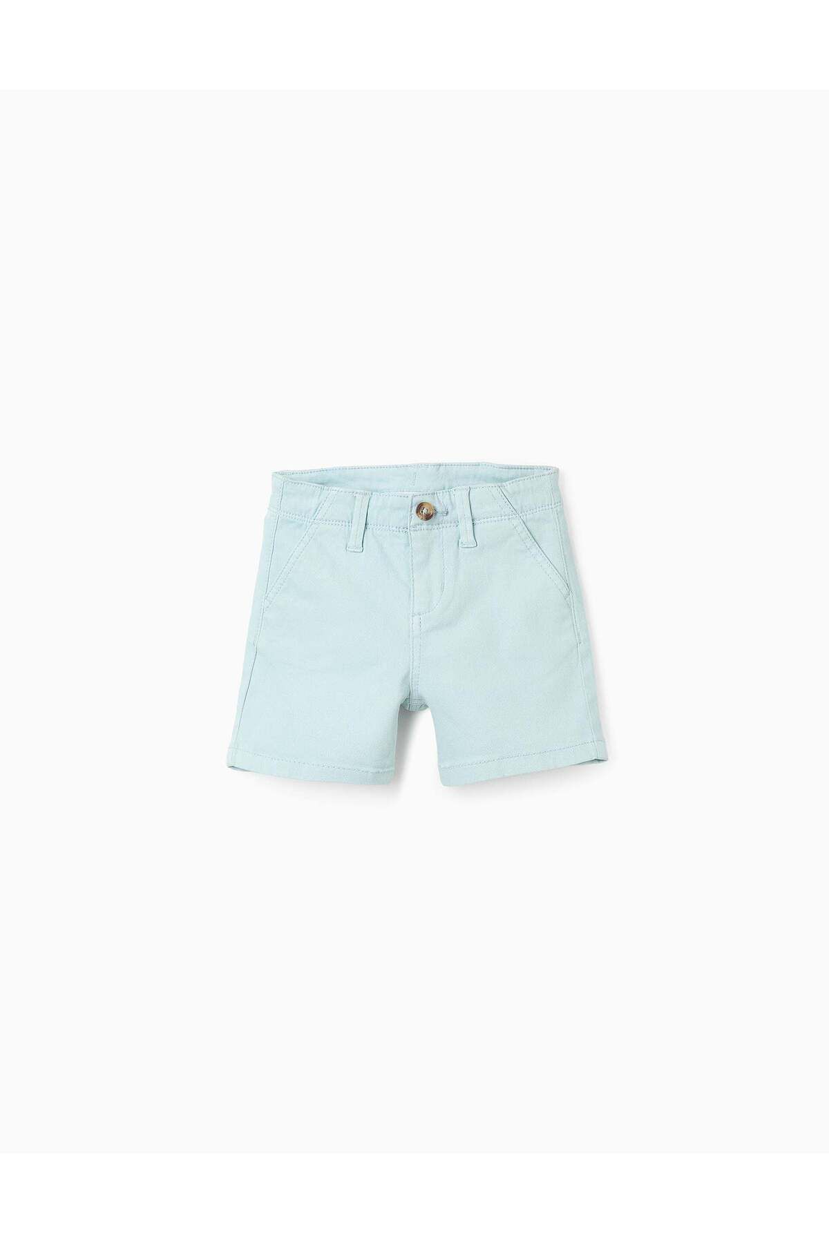 Ziddy-Chino Twill Shorts for Baby Boys, Light Blue 1