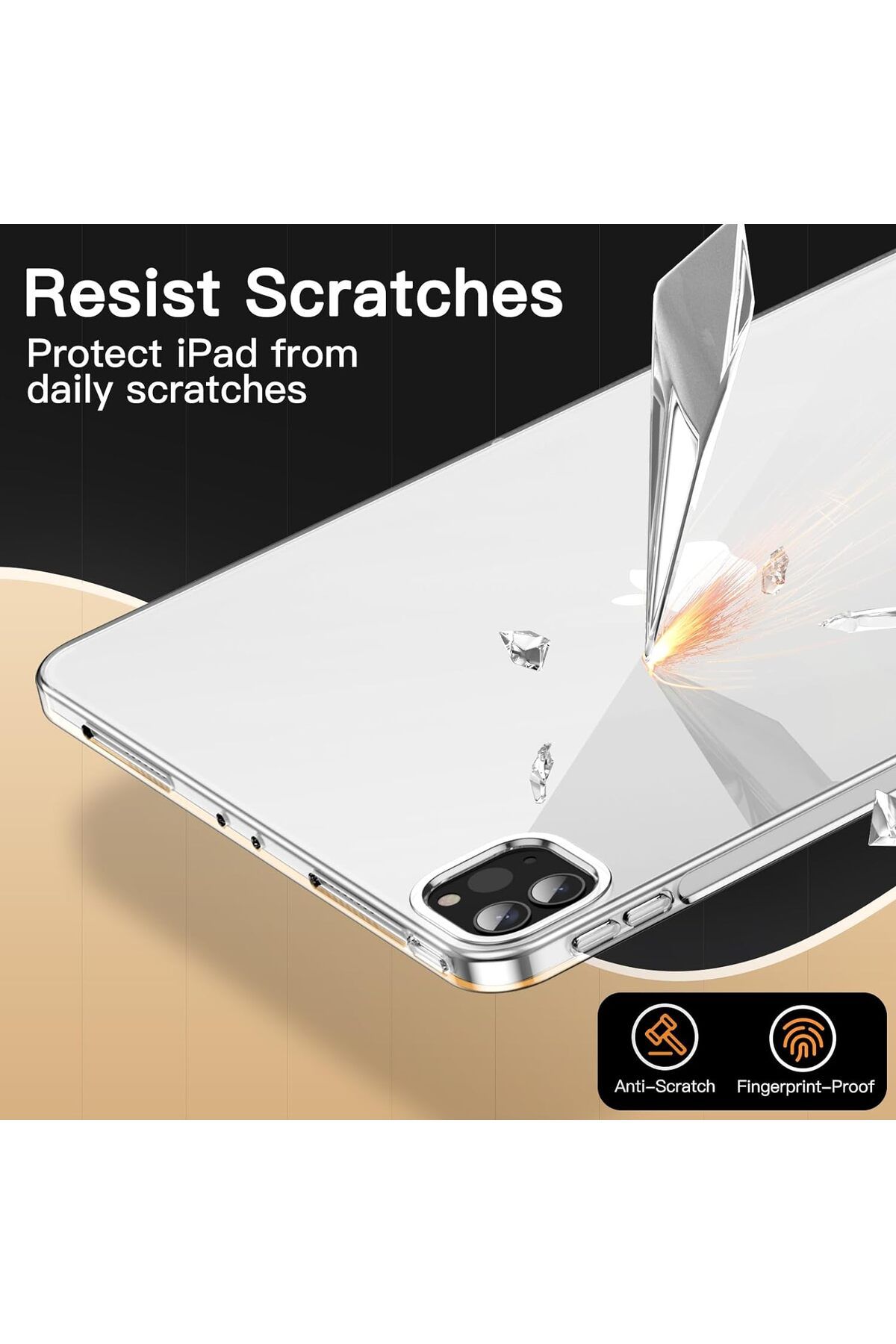 erorex-حافظة JETech لجهاز iPad Pro مقاس 11 بوصة موديل 2022/2021/2020 (الجيل الرابع/الثالث/الثاني)، مصنوعة من مادة TPU الناعمة الشفافة 5