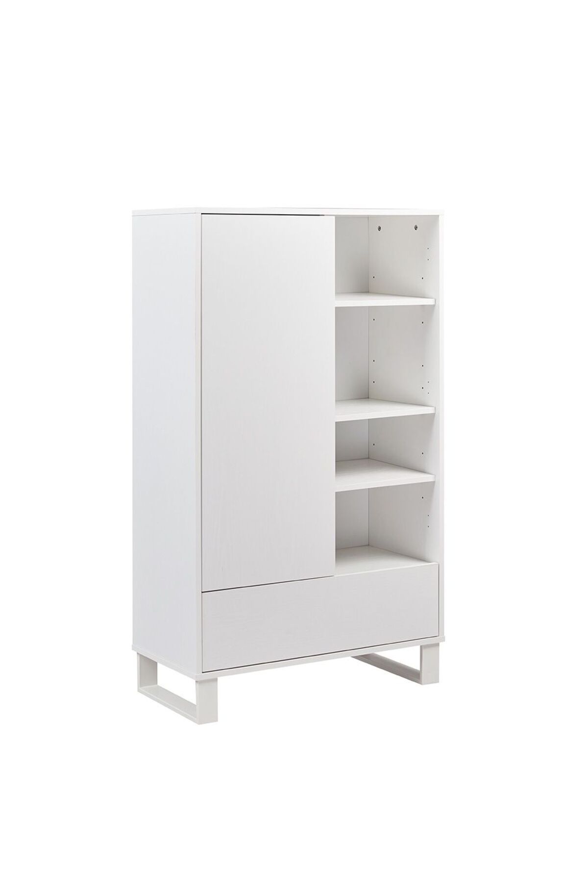 Danube Home-Kensley 1-Door, 1-Drawer Bookcase - White 2