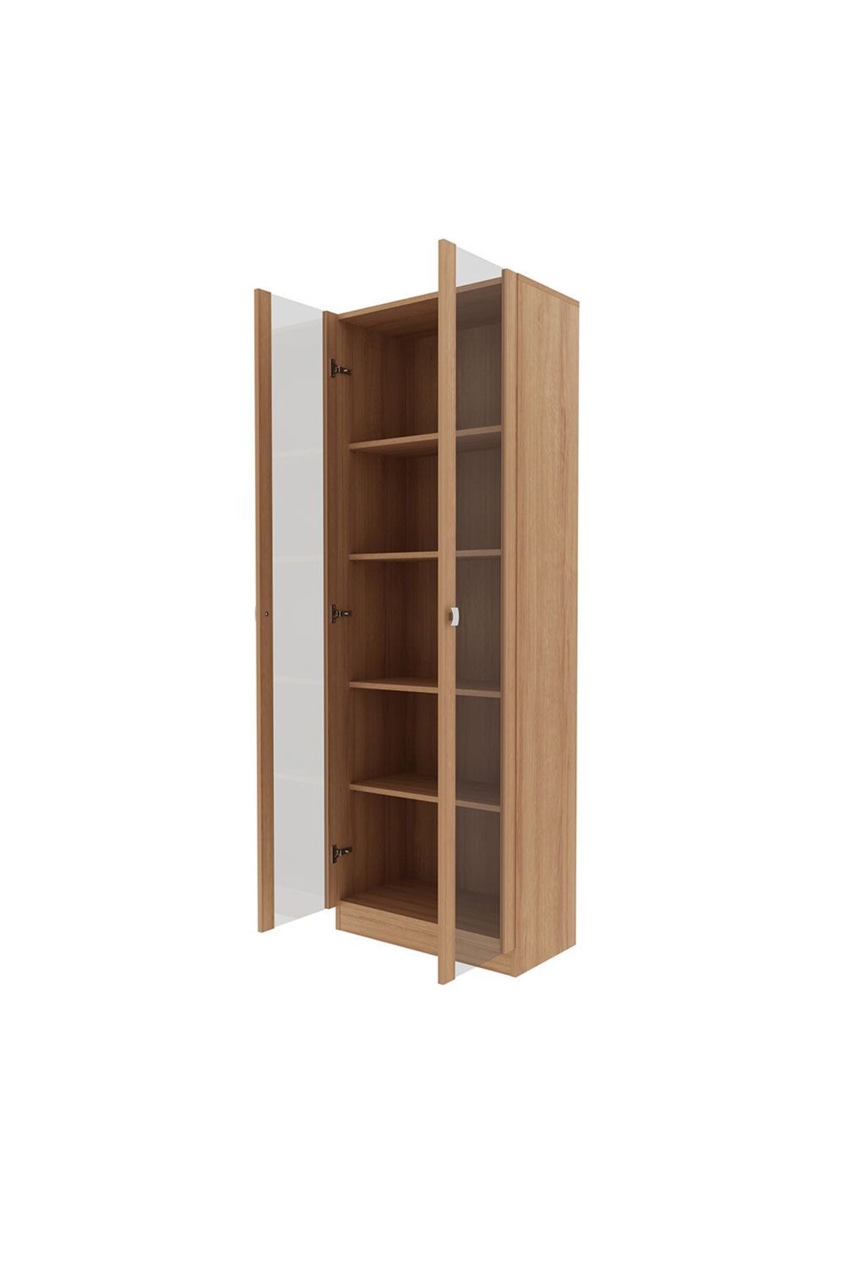 Danube Home-Kinsey Tall Office Cabinet With 2 Glass Doors- Brown 4