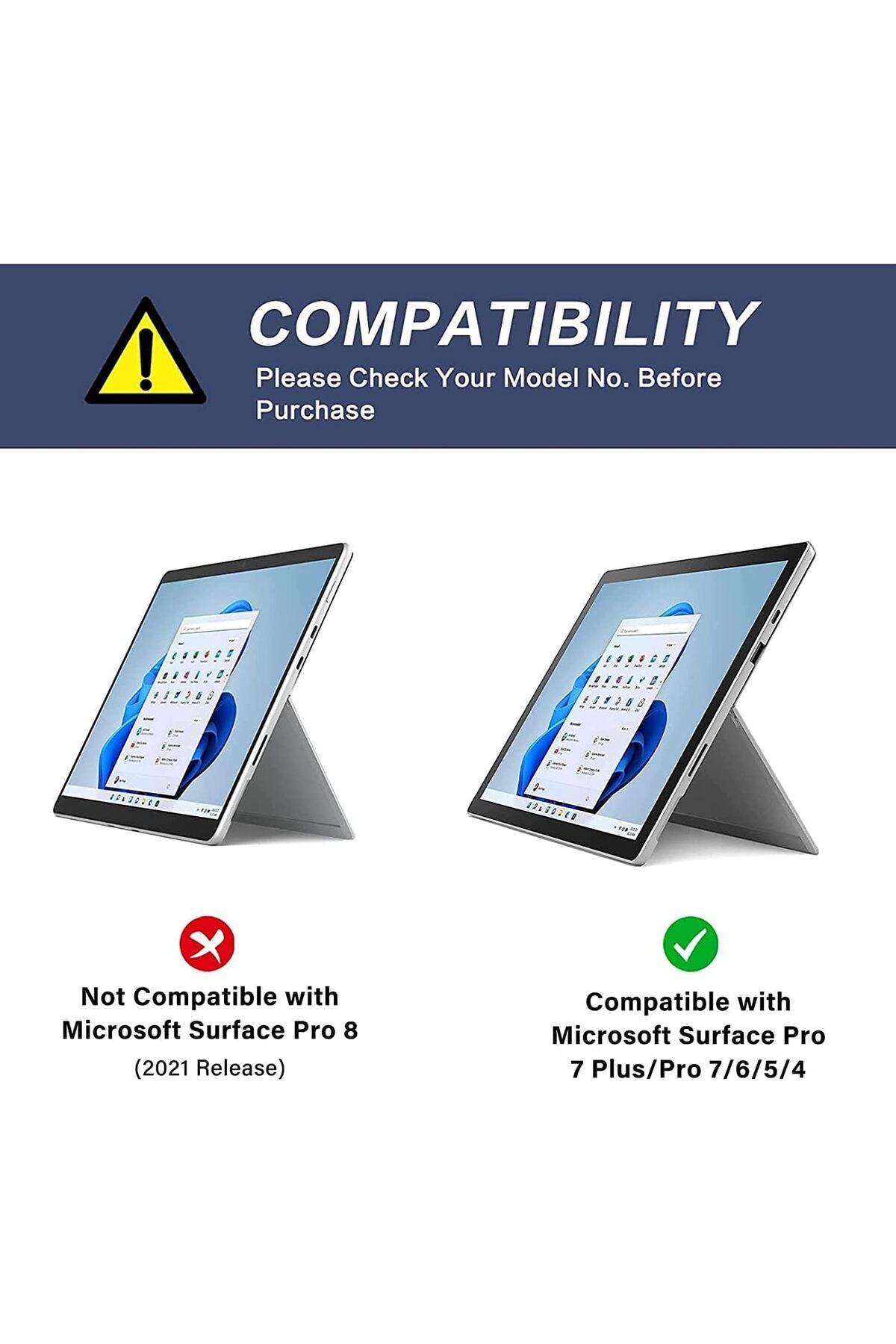 erorex-جراب SYOSI Slim Shell Cover للكمبيوتر اللوحي، جراب متوافق مع Surface Pro 7 Plus/Pro 7/Pro 6/Pro 5/Pro 2