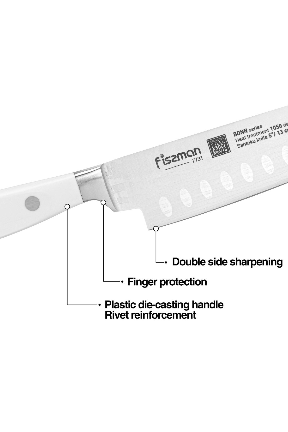 Fissman-5'' Santoku Knife Bonn Series, with Sharp Blade and Sturdy Non Slip Handle 2