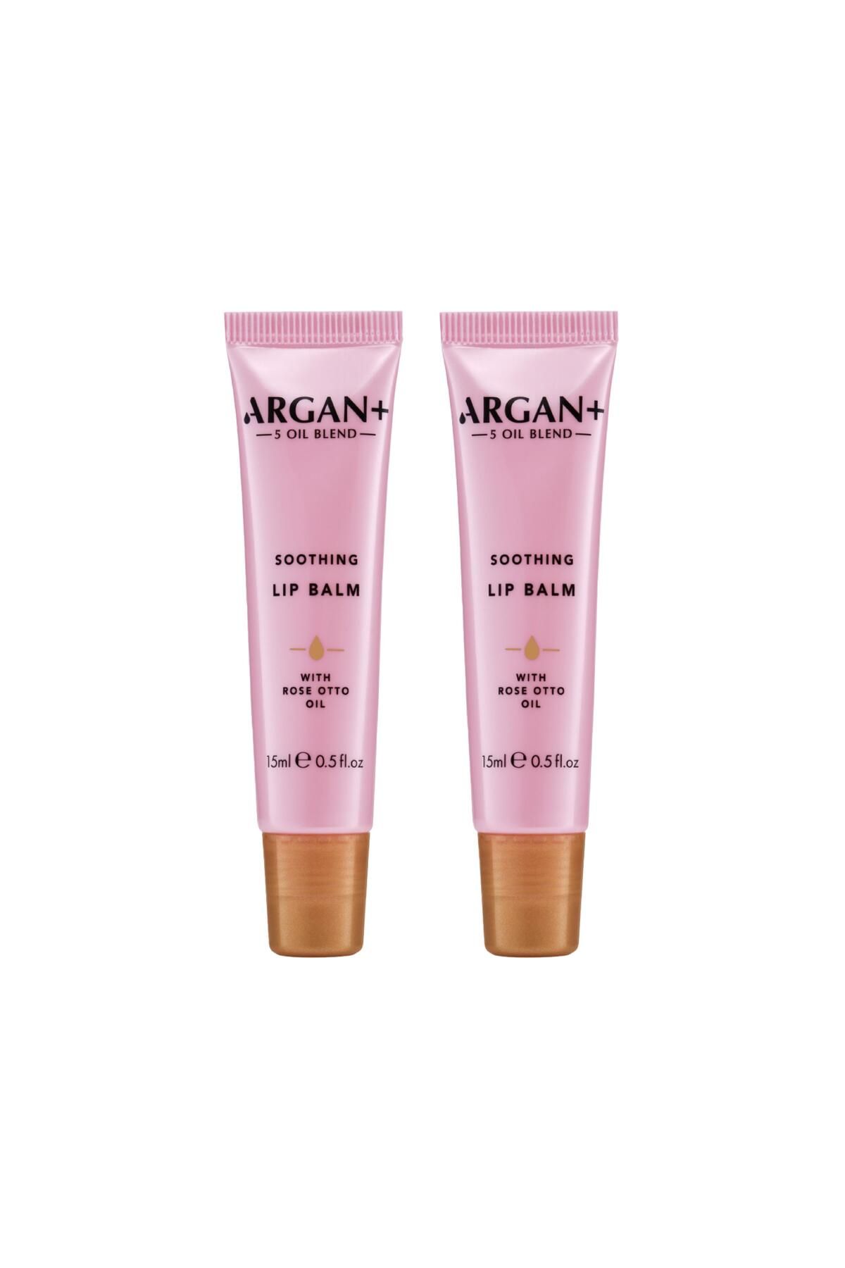 ARGAN PLUS ARGAN + Gül Yağı İçeren Nemlendirici Dudak Balmı 15 ml (2'li Set)