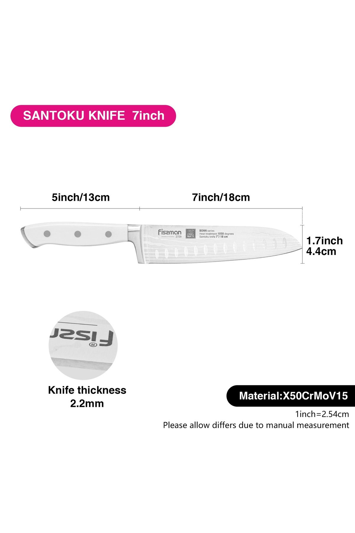 Fissman-7''Santoku Knife Bonn Series, with Sharp Blade and Sturdy Non Slip Handle 4