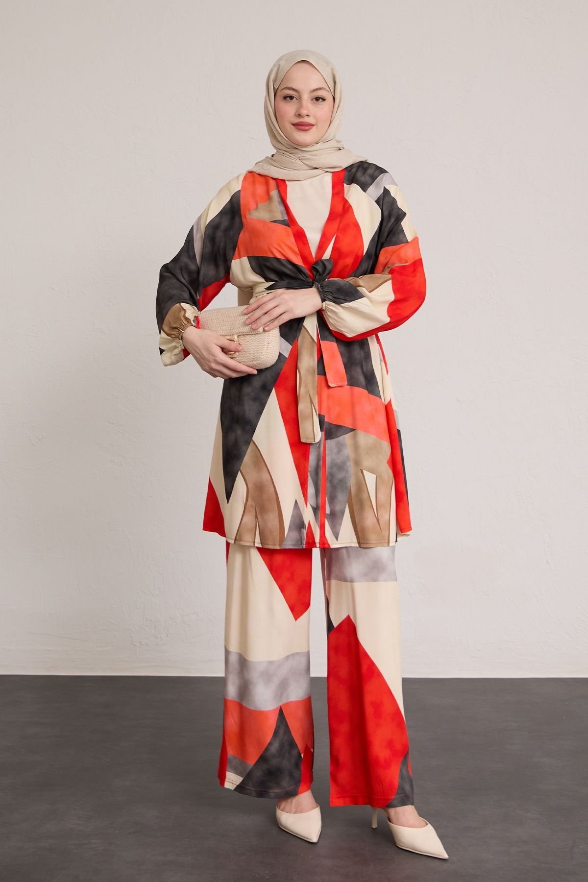 InStyle-Soft Pattern Viscose Double Red Set 3