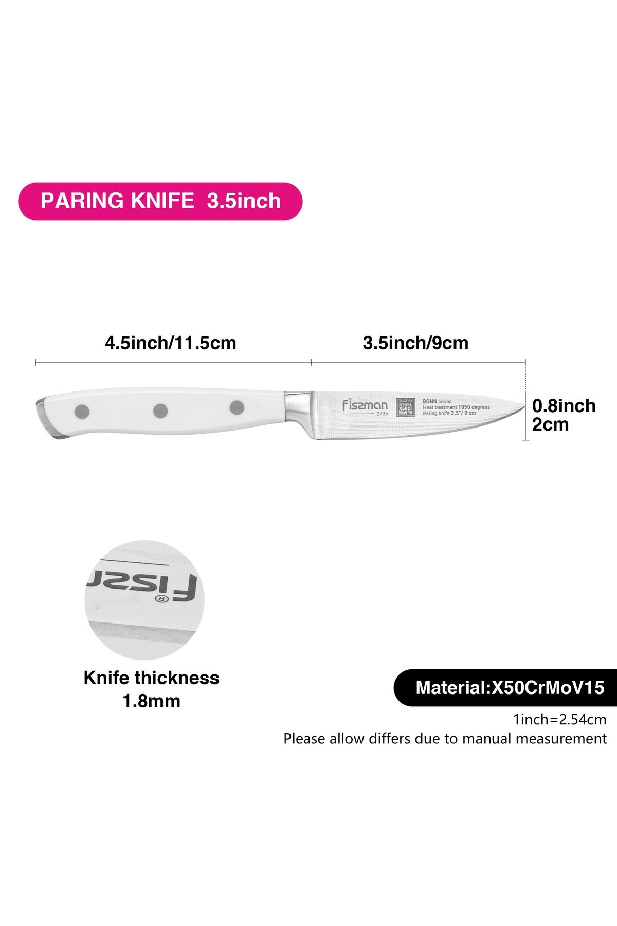 Fissman-3.5'' Paring Knife Bonn Series, with Sharp Blade and Sturdy Non Slip Handle 2