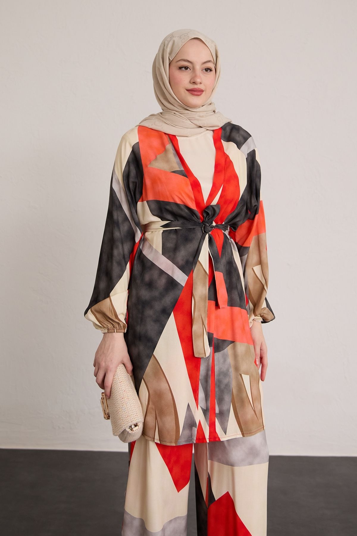 InStyle-Soft Pattern Viscose Double Red Set 2