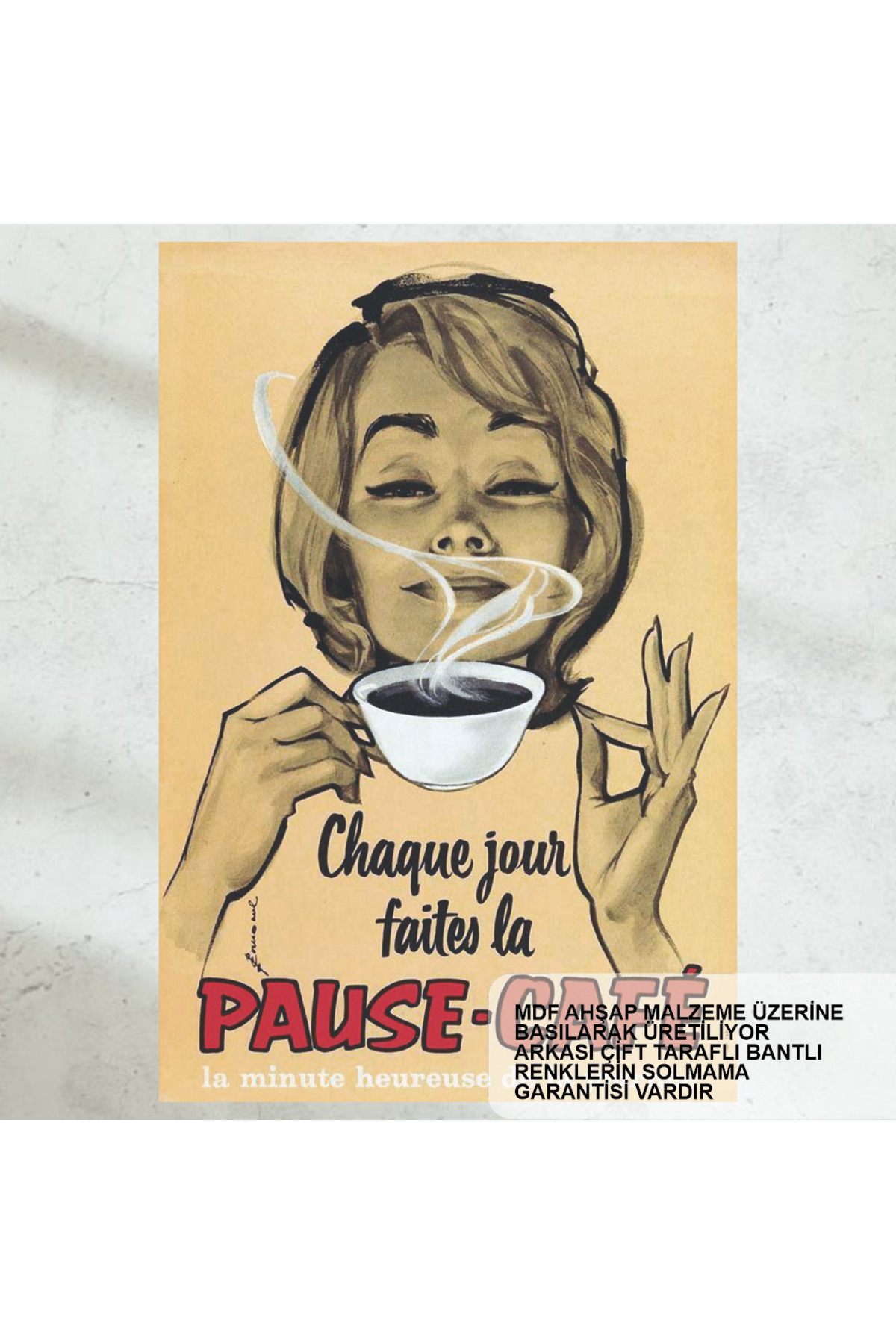 coffee break home kitchen cafe decoration vintage retro wood poster