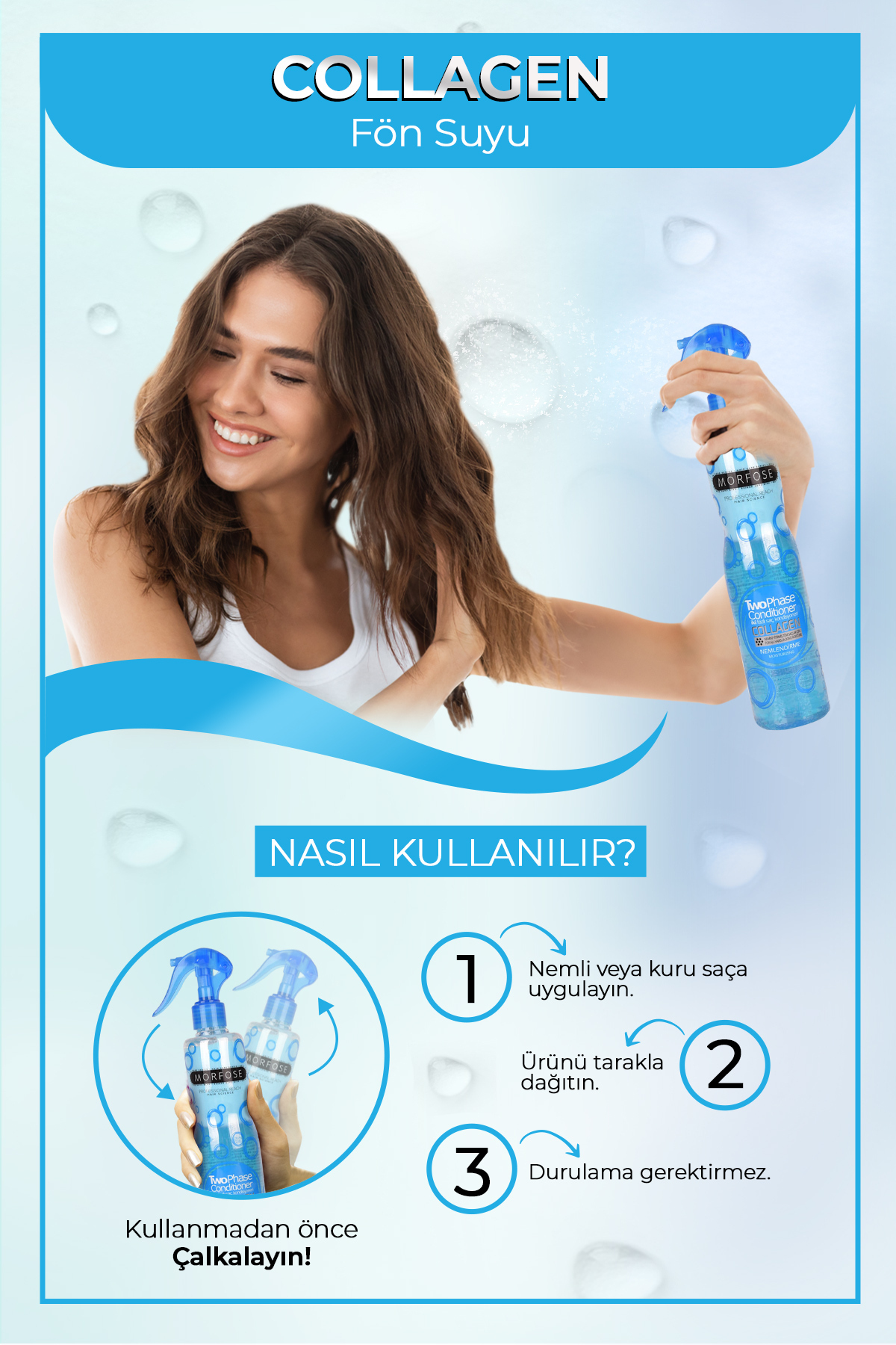 Morfos Kolajen Içerikli Iki Fazlı Fön Suyu 400 Ml — MCİİFFS400ML — تصویر 3 از 3