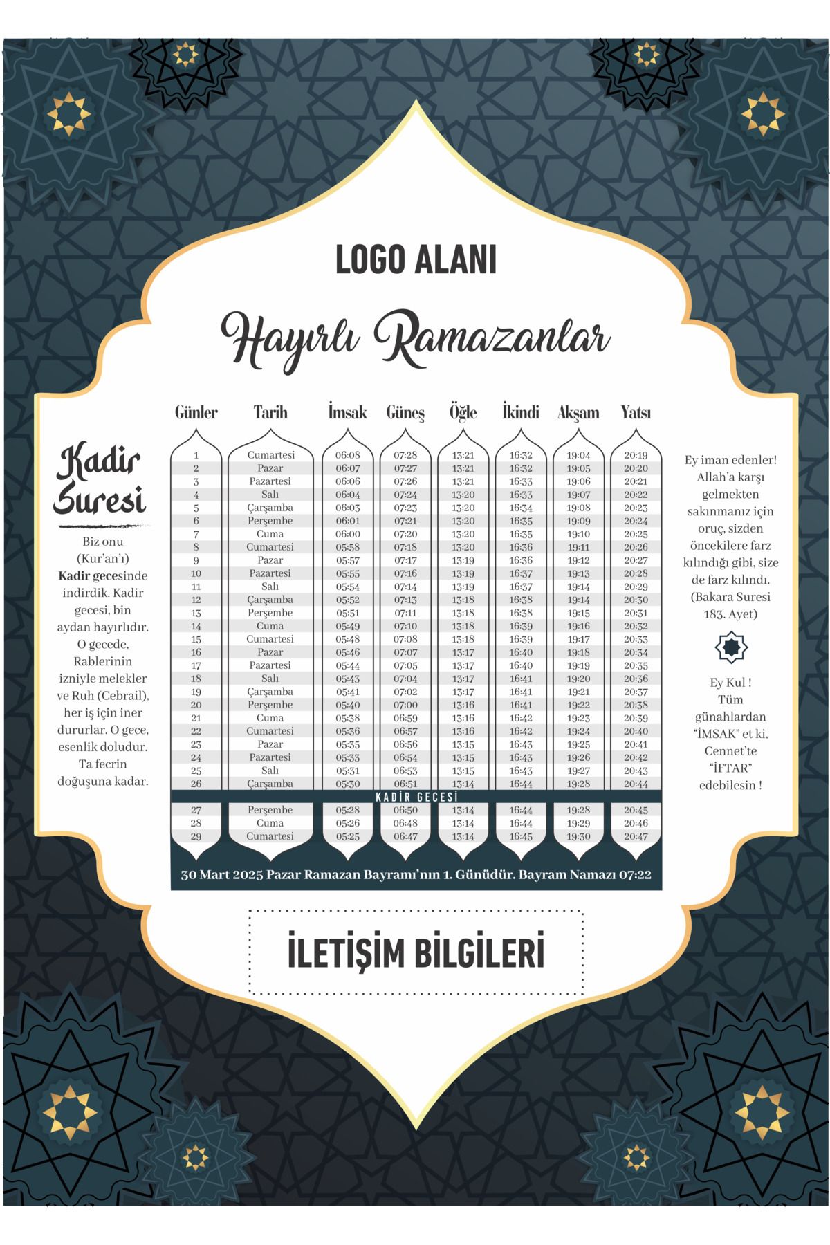 giftcrea Kişiselleştirilebilir Ramazan İmsakiyesi 2025,Kurumsal Firmalara Özel Dijital Baskılı İmsakiye