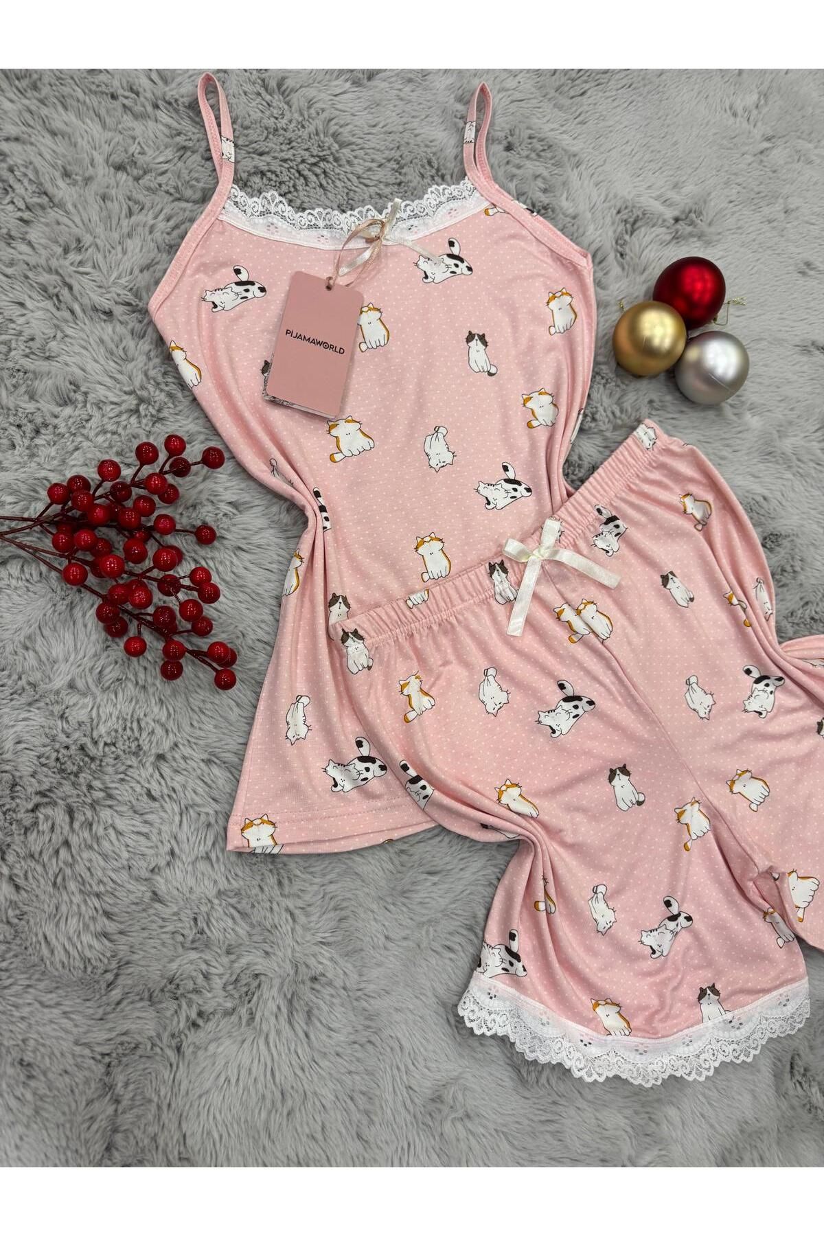 pijamaworld-Viscose Soft Fabric Pajama Set with Ip Strap Shorts 2