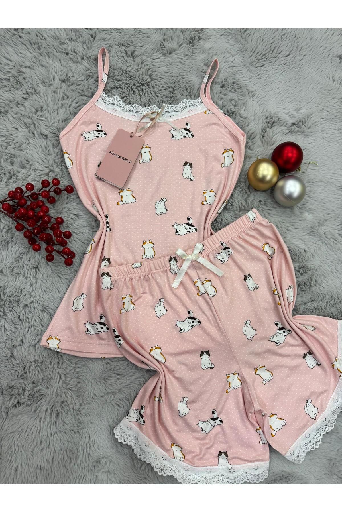 pijamaworld-Viscose Soft Fabric Pajama Set with Ip Strap Shorts 5