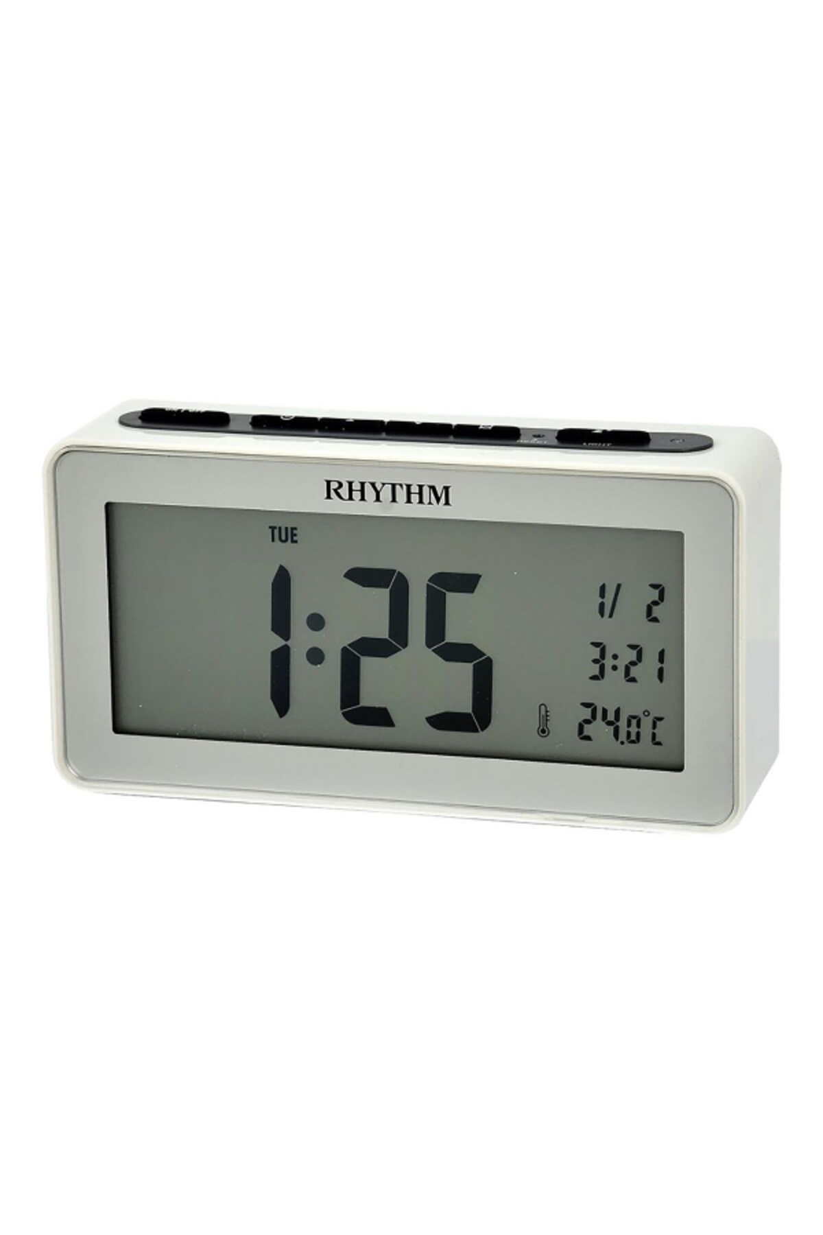 Rhythm-Rectangular Shaped Digital Beep Alarm Clock with LED Light and Snooze Function 1