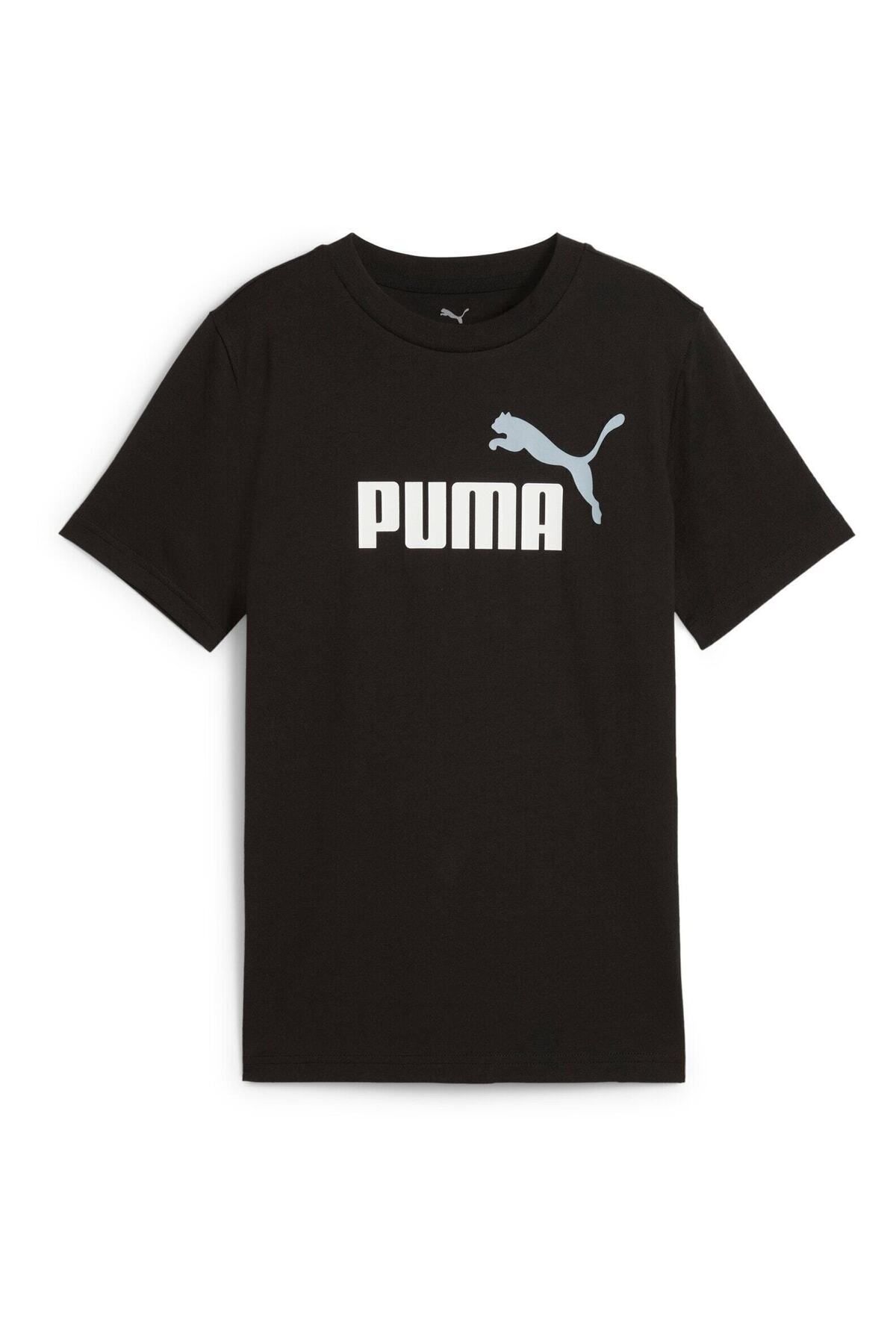 Puma-T-shirt Puma Ess 2 Color No.1 Logo Tee B, Black, Kids 4