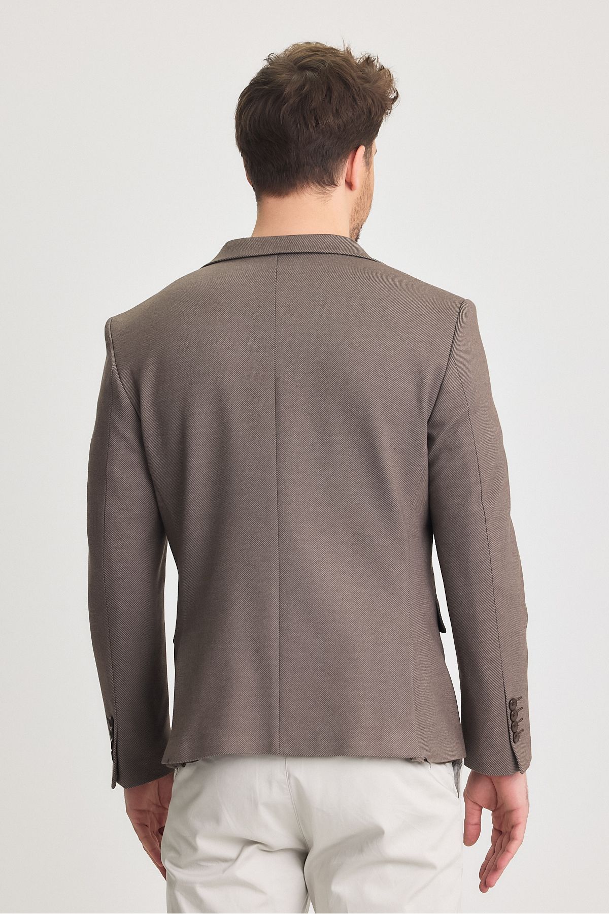 Frappoli-Pacune Men's Brown Cotton Blended Slim Fit Lycra Flexible Sports Blazer Jacket 5