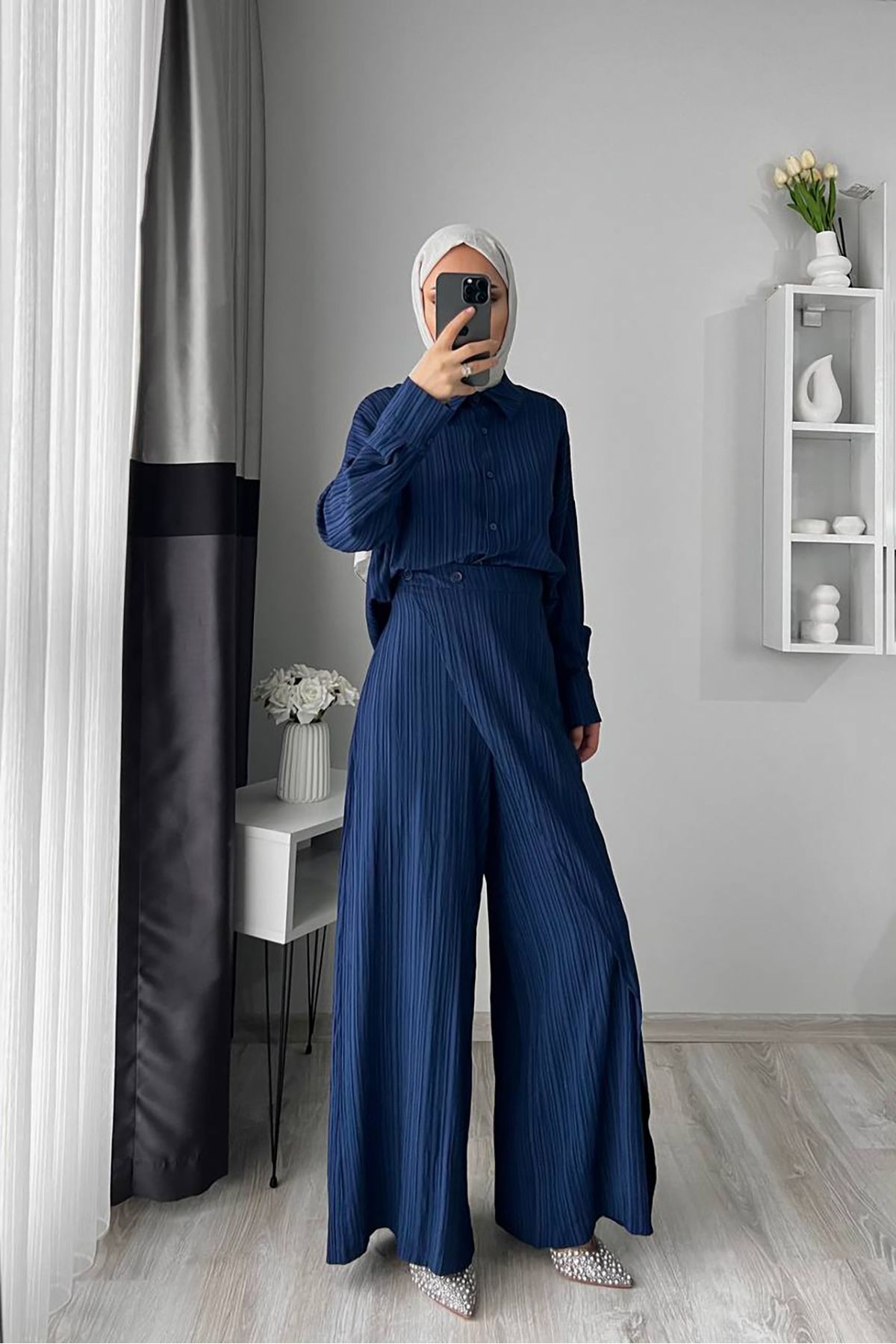 Neşeli Butik-Women's Tunk Pantalon Double Hijab Suit Nms052 5