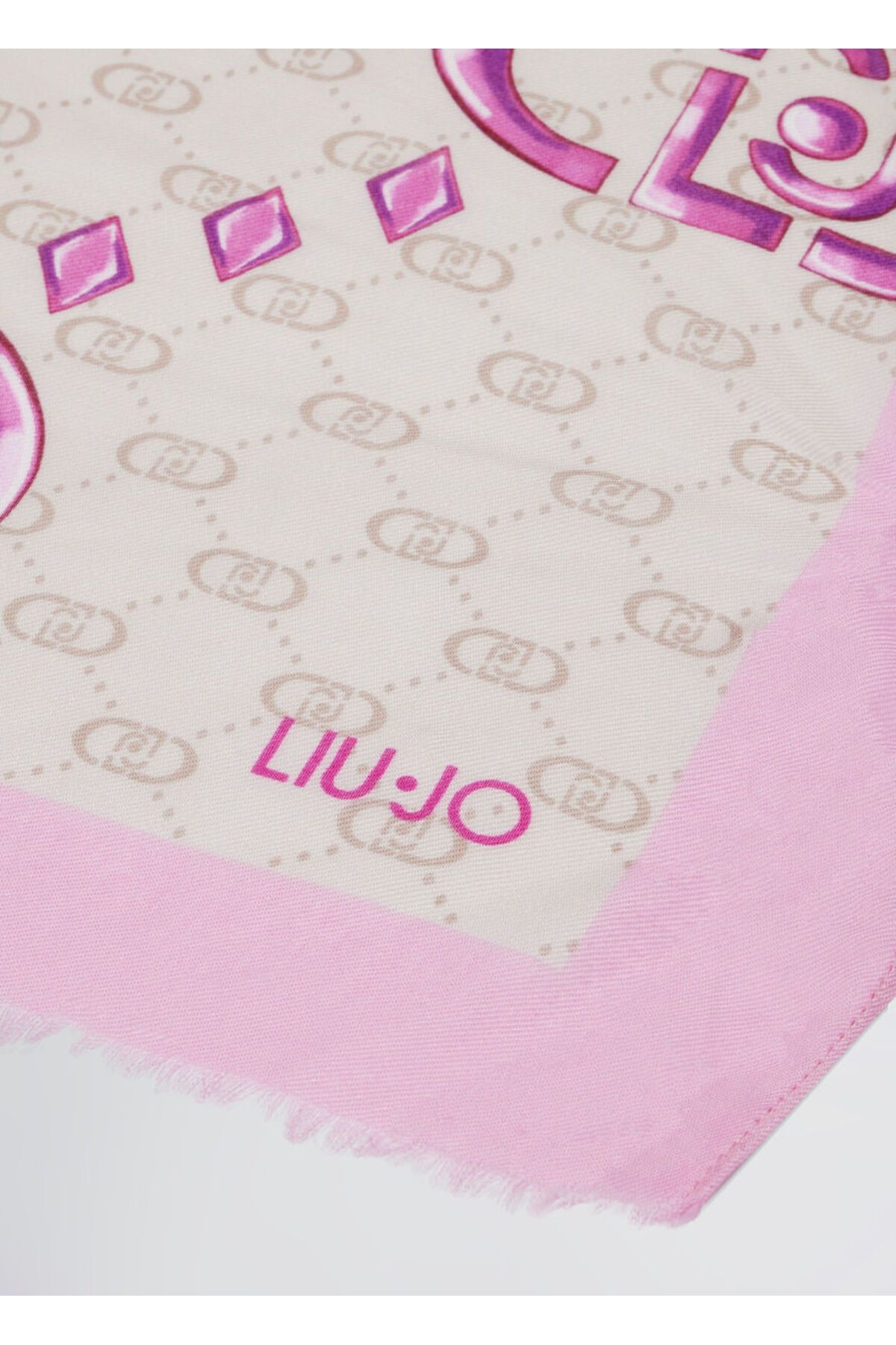 Liu Jo-Şal, eşarfă şi eşarfă roz, cu model, cu logo-ul mărcii pentru femei 2A5029T0300-X0661 4
