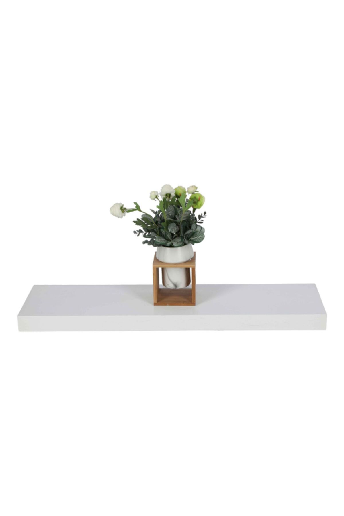 HONEYBEE-Elegant and Modern Design Rectangular Wall Mounted MDF and PVC Floating Shelf 4