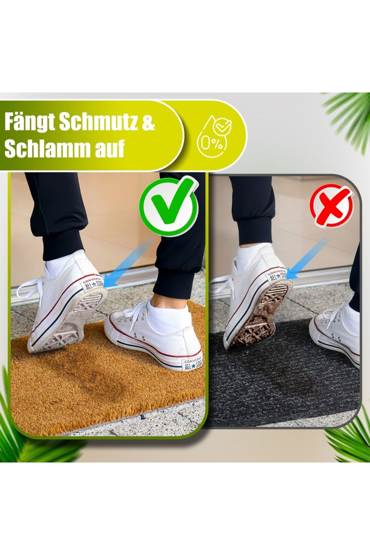 Decovetro-® Kokosmatte Fußmatte | 40x60 Cm | 100% Natürliche Kokosfasern 4