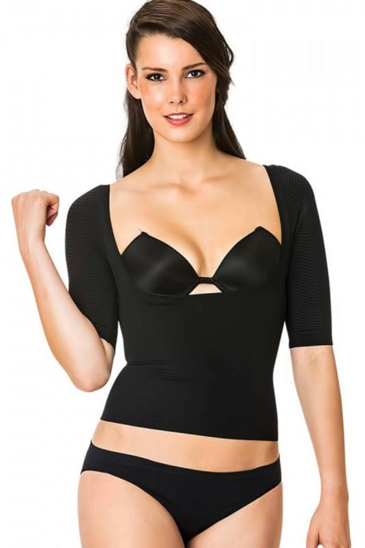SheyMa Giyim SheyMa stl Emay Dikişsiz Göğsü Açık Kollu Body Korse 5014