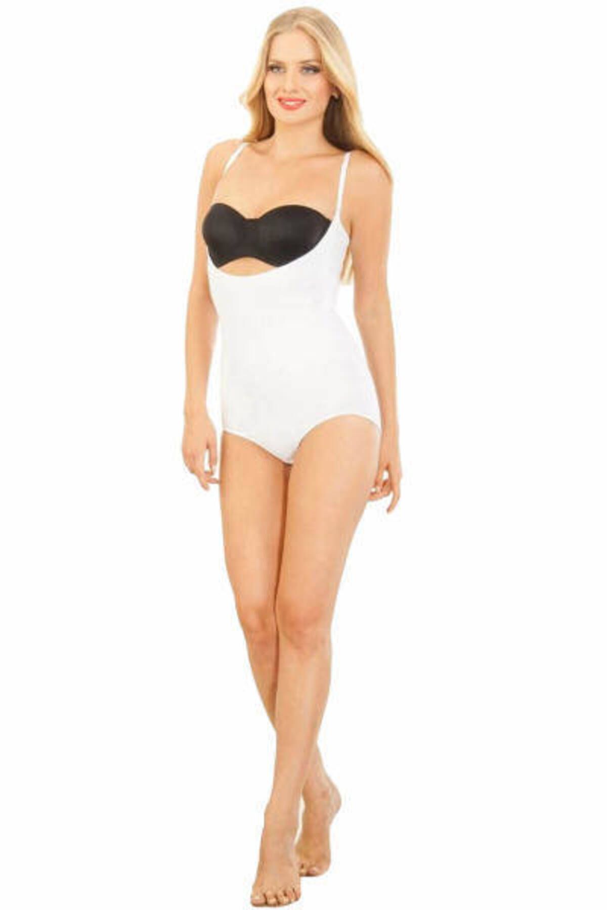 SHEYMA stl Modinn Ayar Askılı Göğüssüz Body Korse 1137