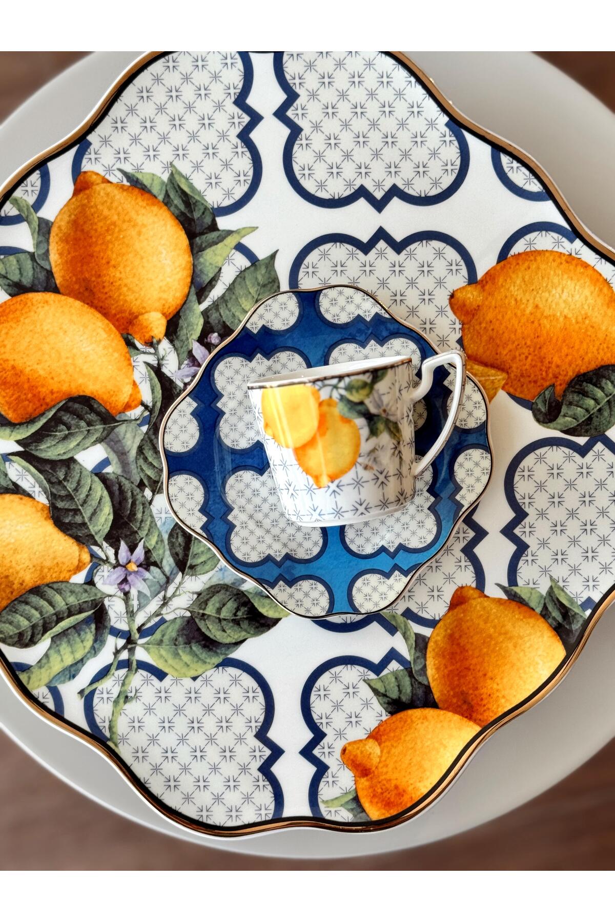 ROY KING Lamedore Lemons Serisi 6 lı Kahve Fincan Seti 125 cc 1JYC