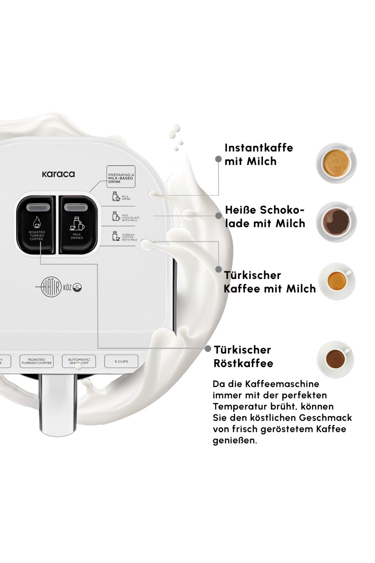 Karaca-Hatır Koz Milchige türkische Kaffeemaschine 6