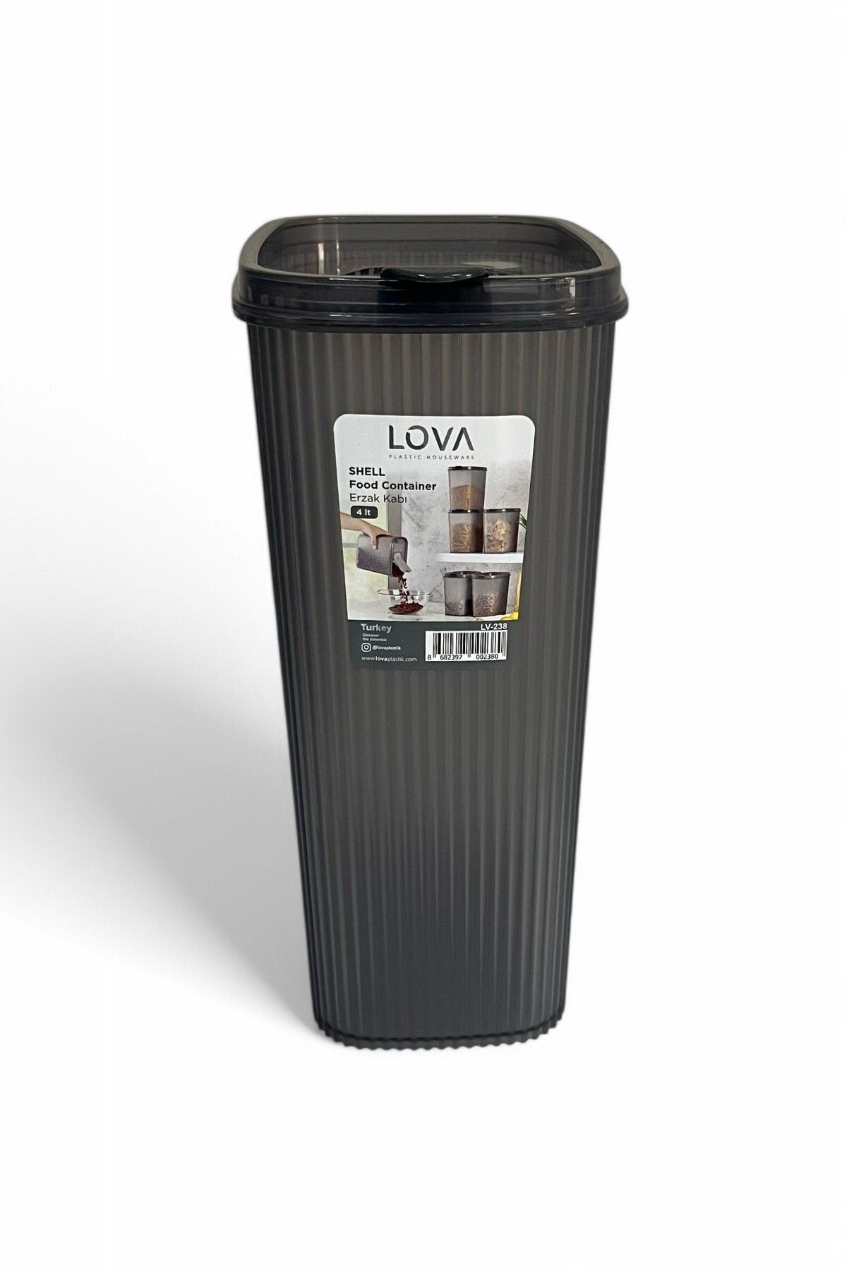 Hesaplı Kasa-Food Container 4 Lt - Anthracite, Large Size Storage Container 6