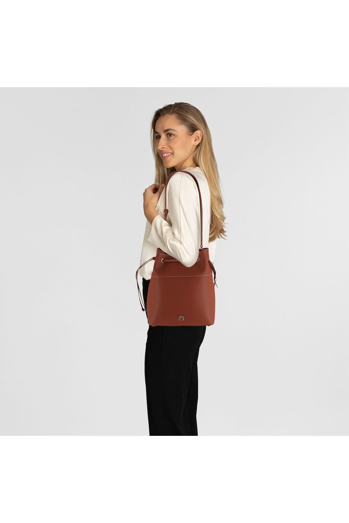 PİNKO-Secchiello Schultertasche Leder 25 cm 6