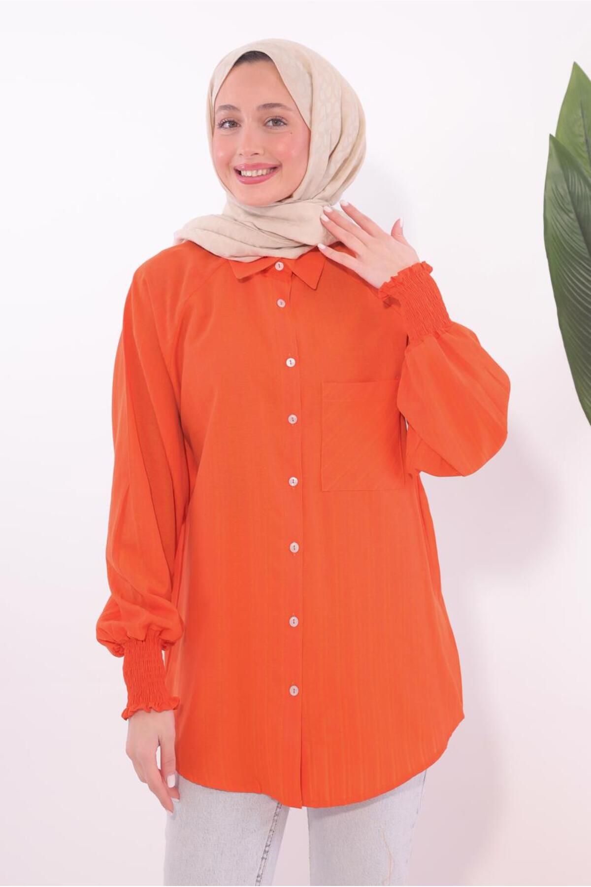 TRENDTESETTÜR-Orange Shirt Tunic (t 4800) for Women 1