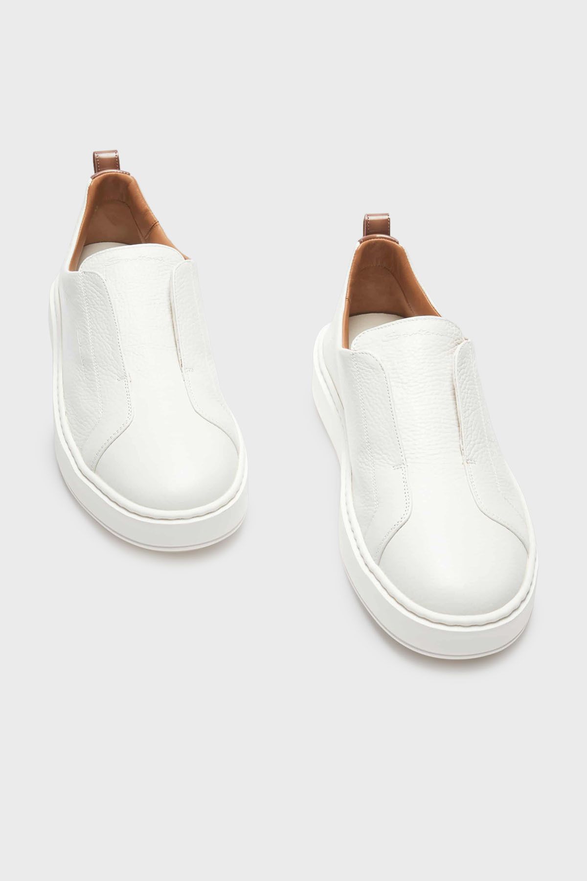 Santoni-أحذية رجالية - حذاء رياضي سهل الارتداء من الجلد الطبيعي بنعل سميك مع شعار MBCD21995BARTLLDI50 2