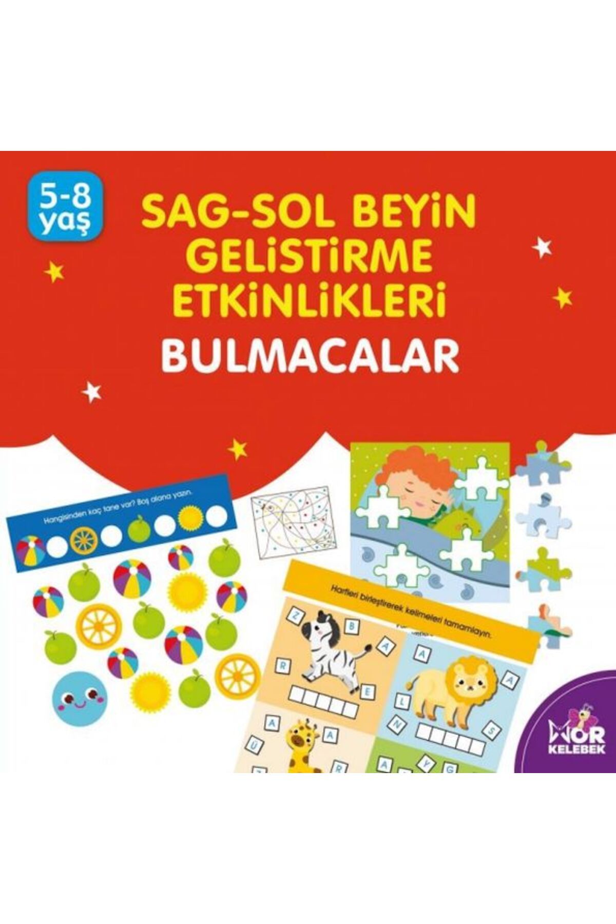 Mor kelebek Sağ-Sol Beyin Geliştirme Etkinlikleri Bulmacalar