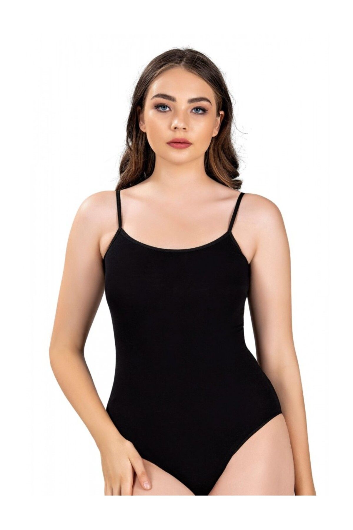 DESKOM-Women's Rope Strap Bodysuit with Snap Fasteners Black 6 Pack 3