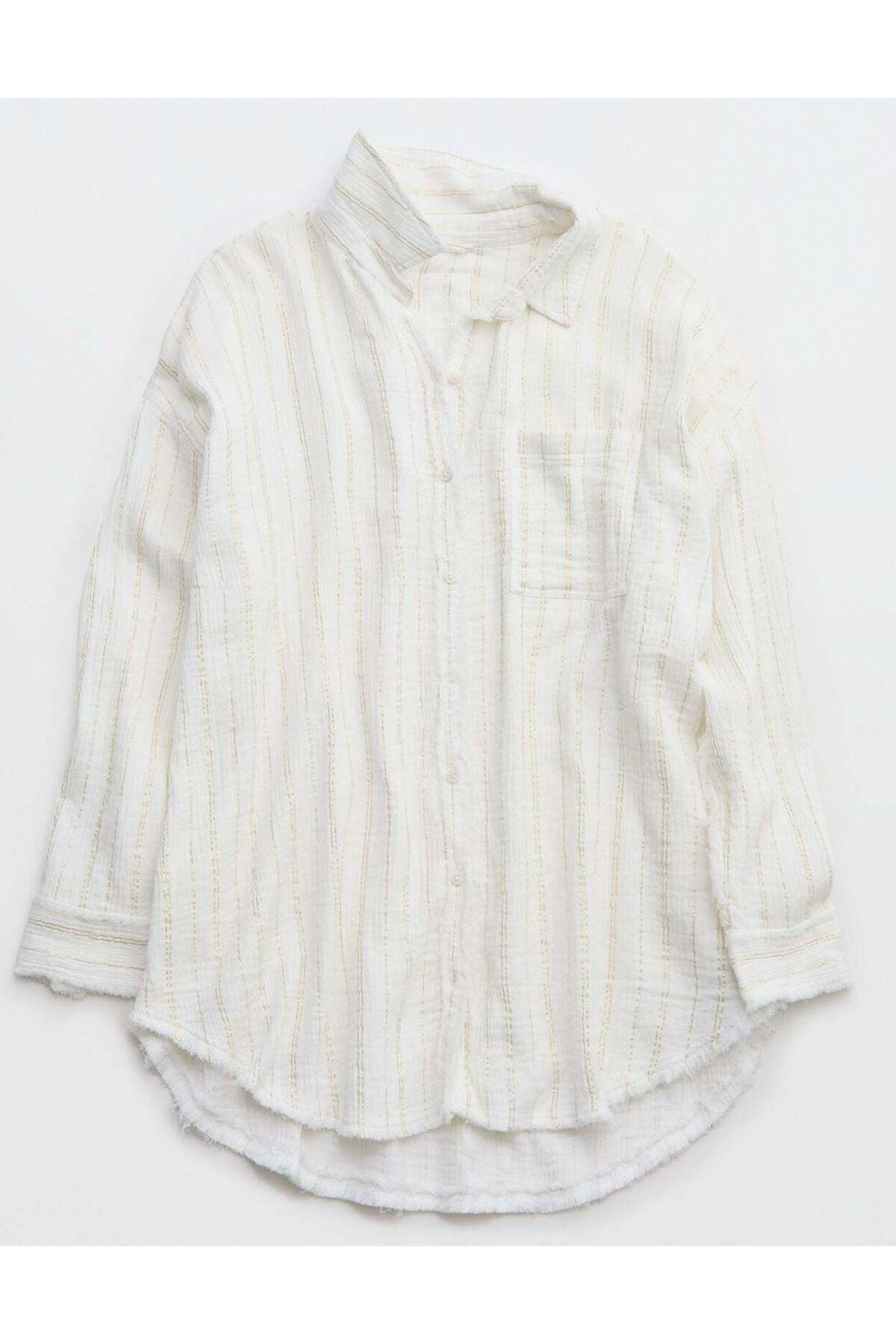 AMERICAN EAGLE-Aerie Gauzy Cover Up Shirt 5